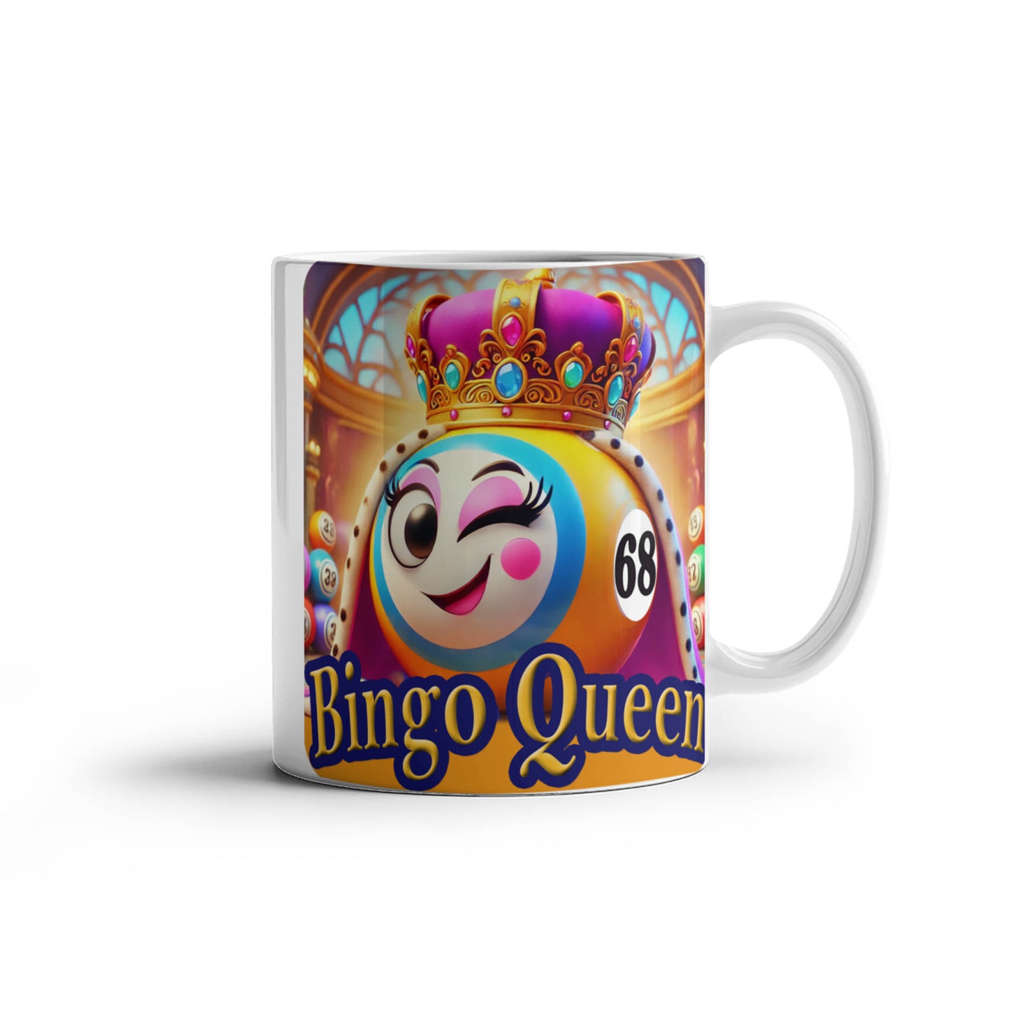 Bingo Queen - White Ceramic Mug 11oz. & 15oz. - Gift for Her