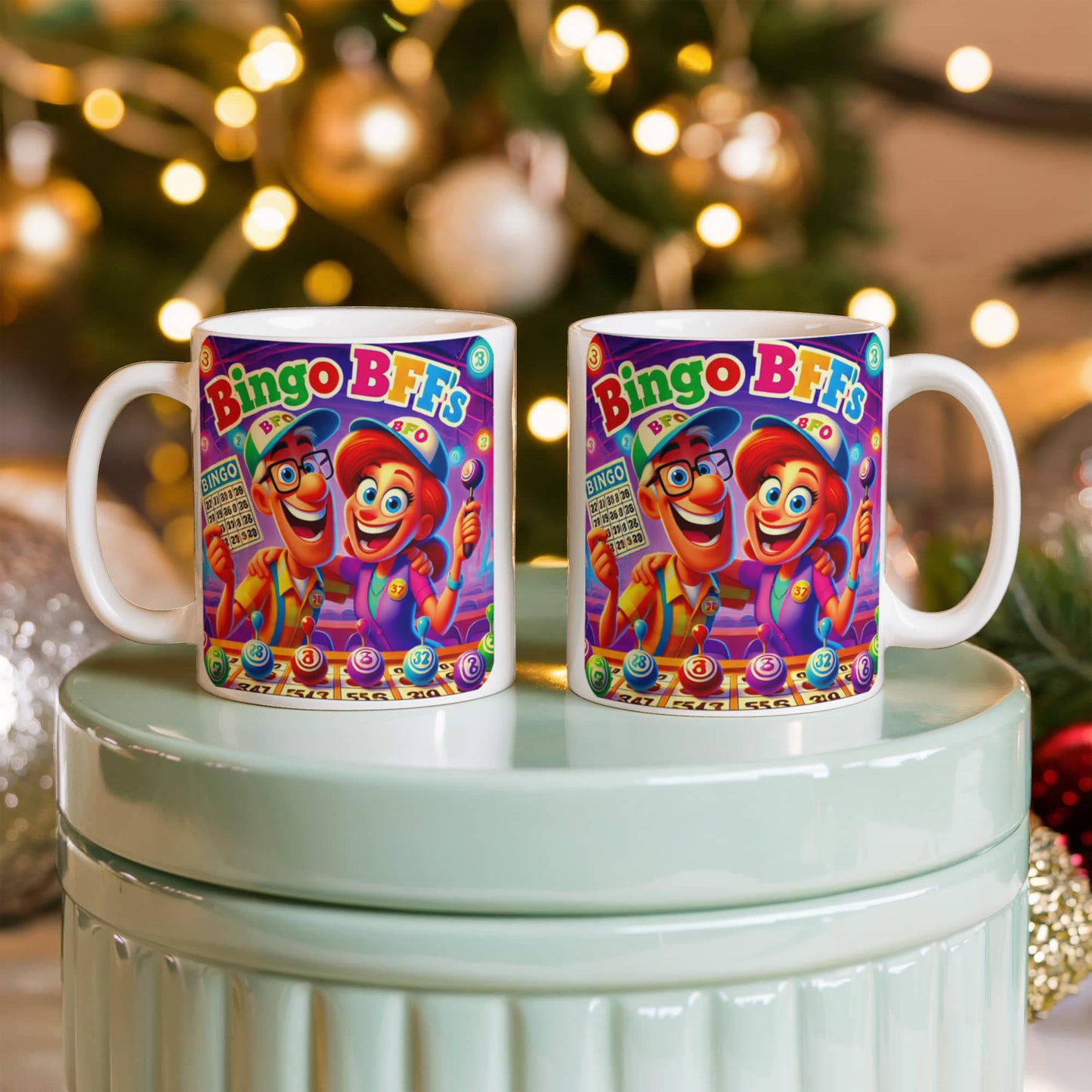 Bingo BFFS 1 - White Ceramic Mug 11oz. & 15oz. - Gift for Her - Gift for Him