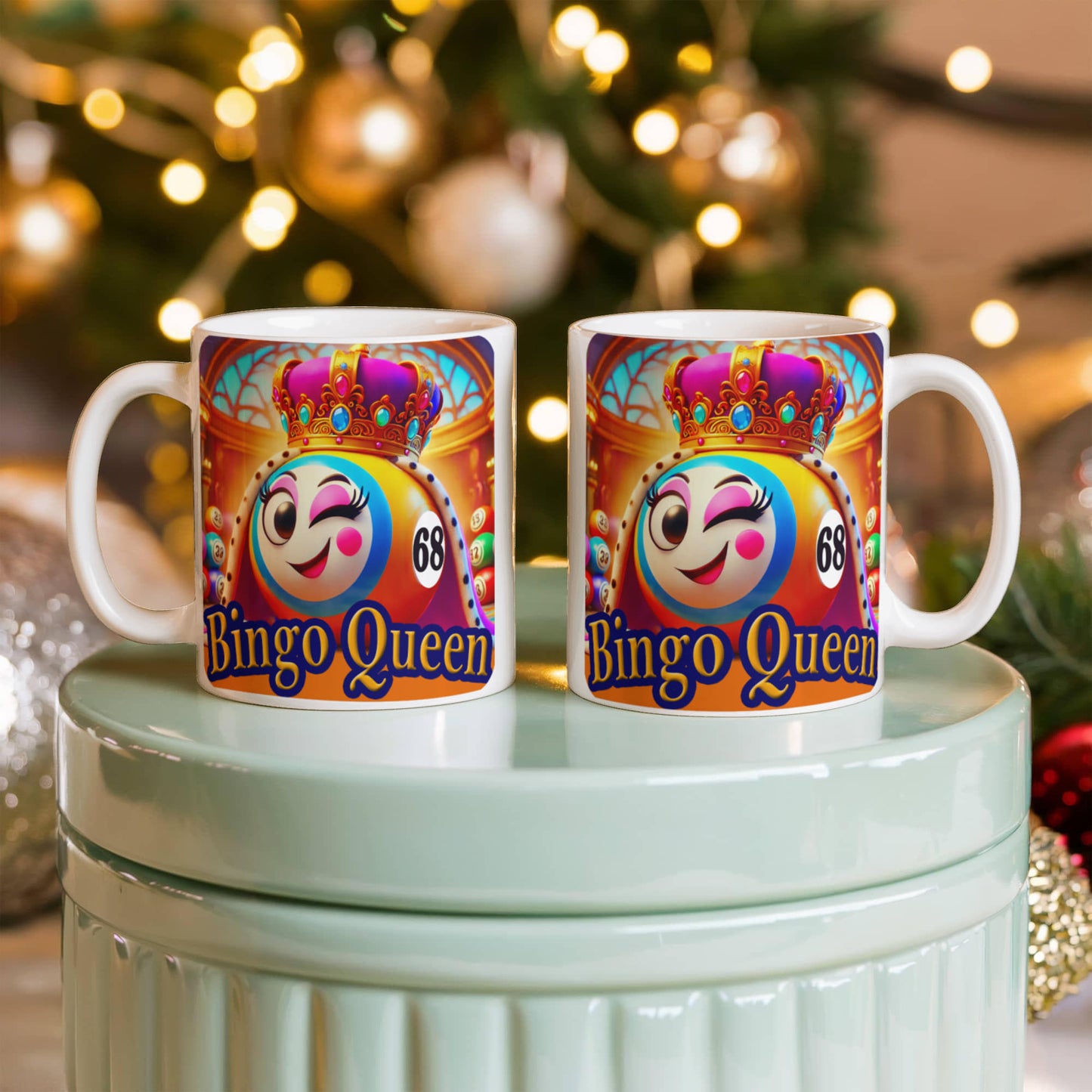 Bingo Queen - White Ceramic Mug 11oz. & 15oz. - Gift for Her