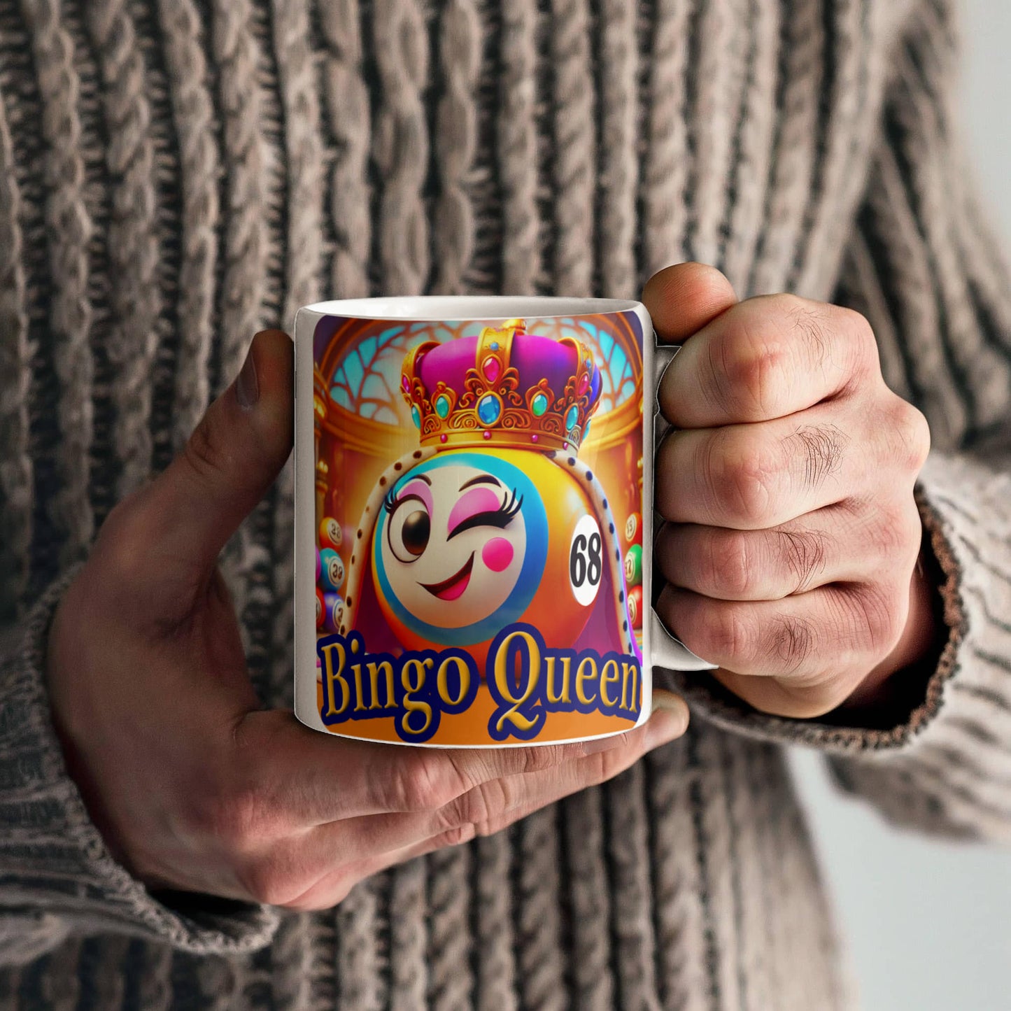 Bingo Queen - White Ceramic Mug 11oz. & 15oz. - Gift for Her