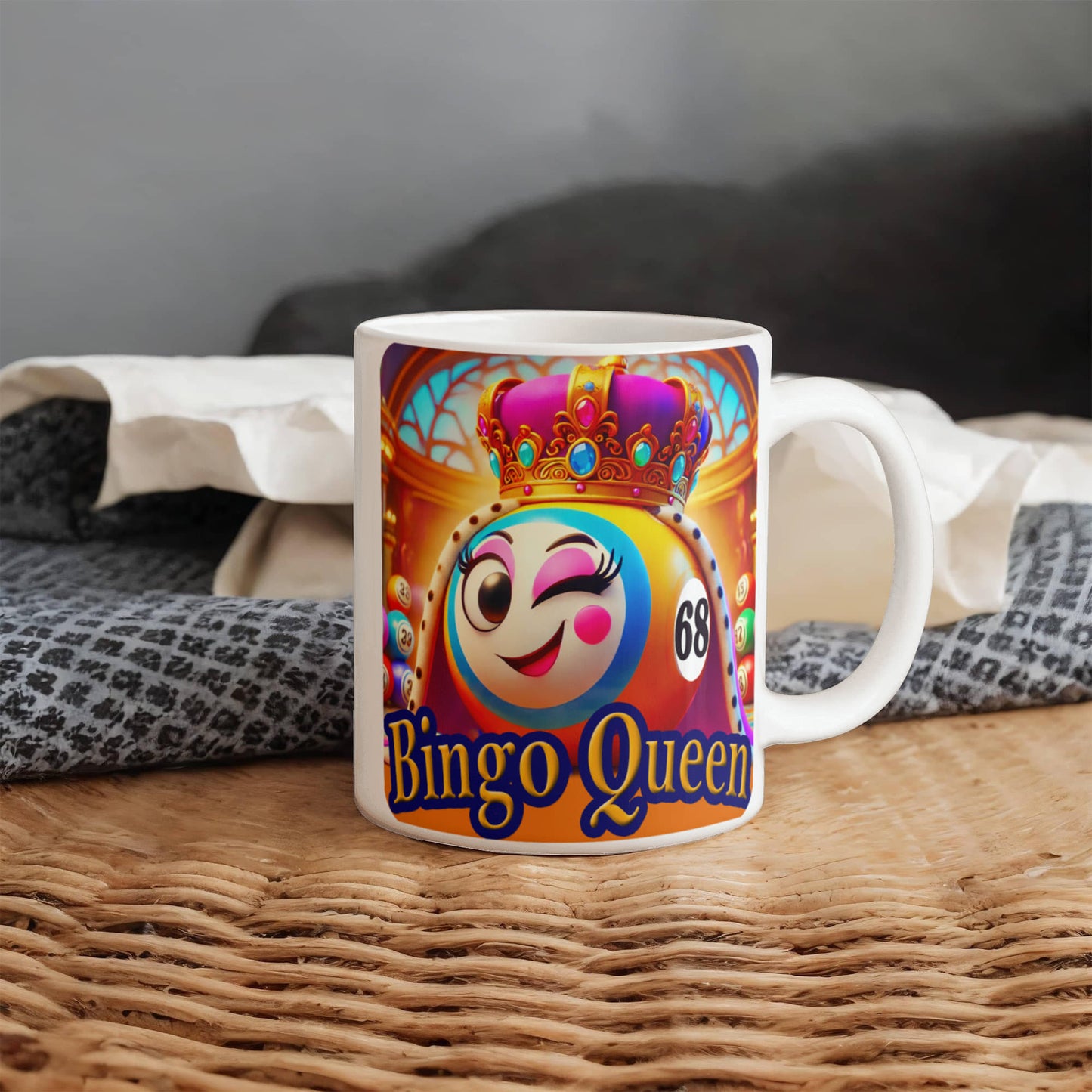 Bingo Queen - White Ceramic Mug 11oz. & 15oz. - Gift for Her