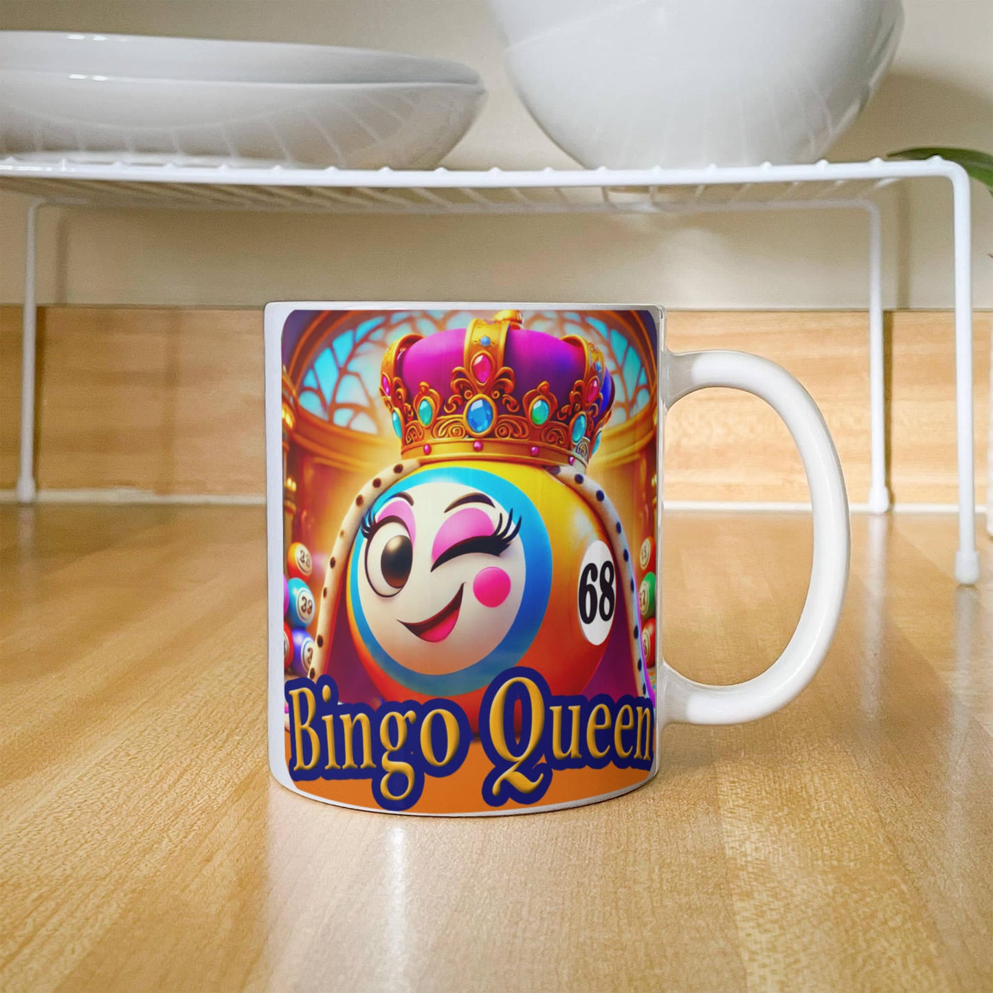 Bingo Queen - White Ceramic Mug 11oz. & 15oz. - Gift for Her