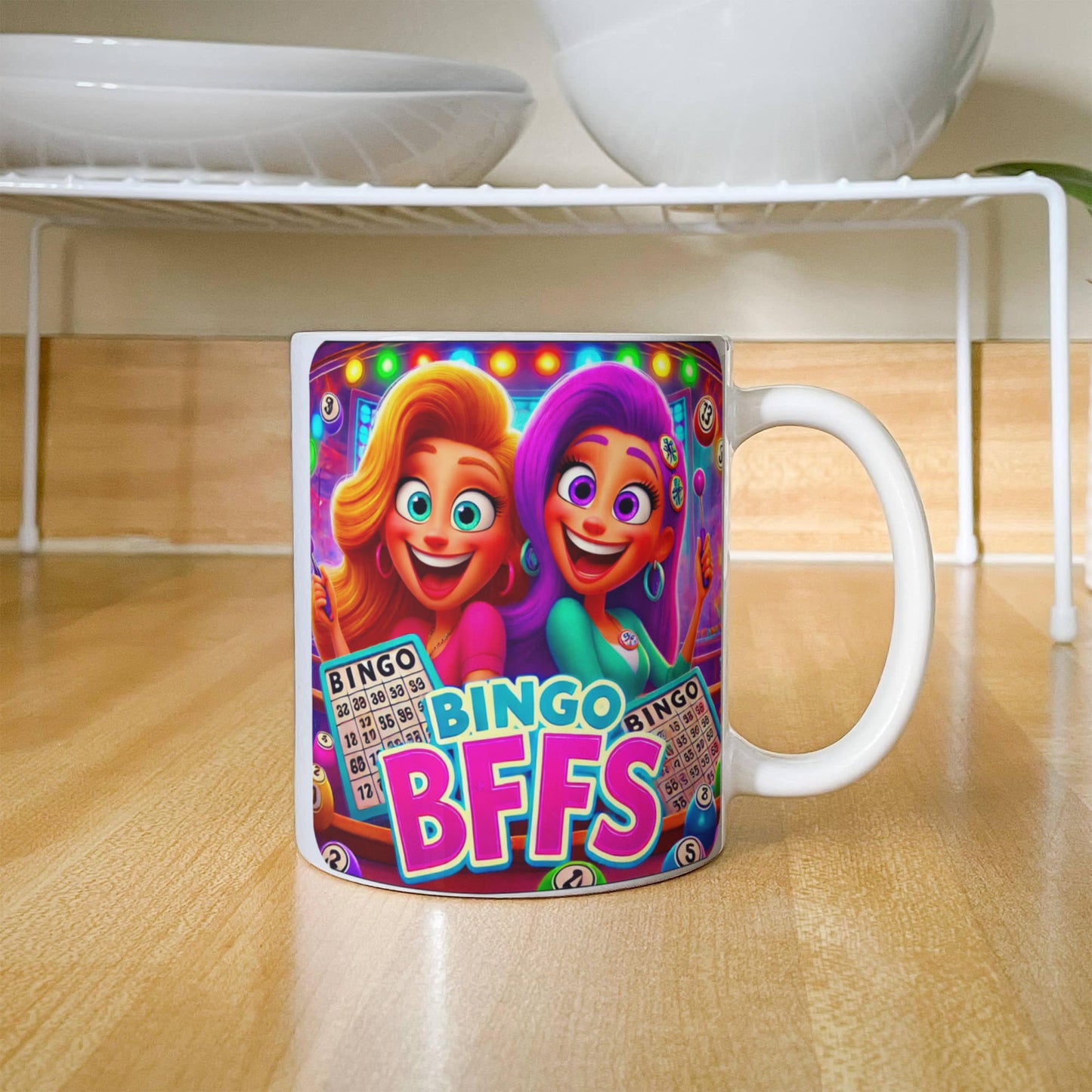 Bingo BFFS 2 - White Ceramic Mug 11oz. & 15oz. - Gift for Her