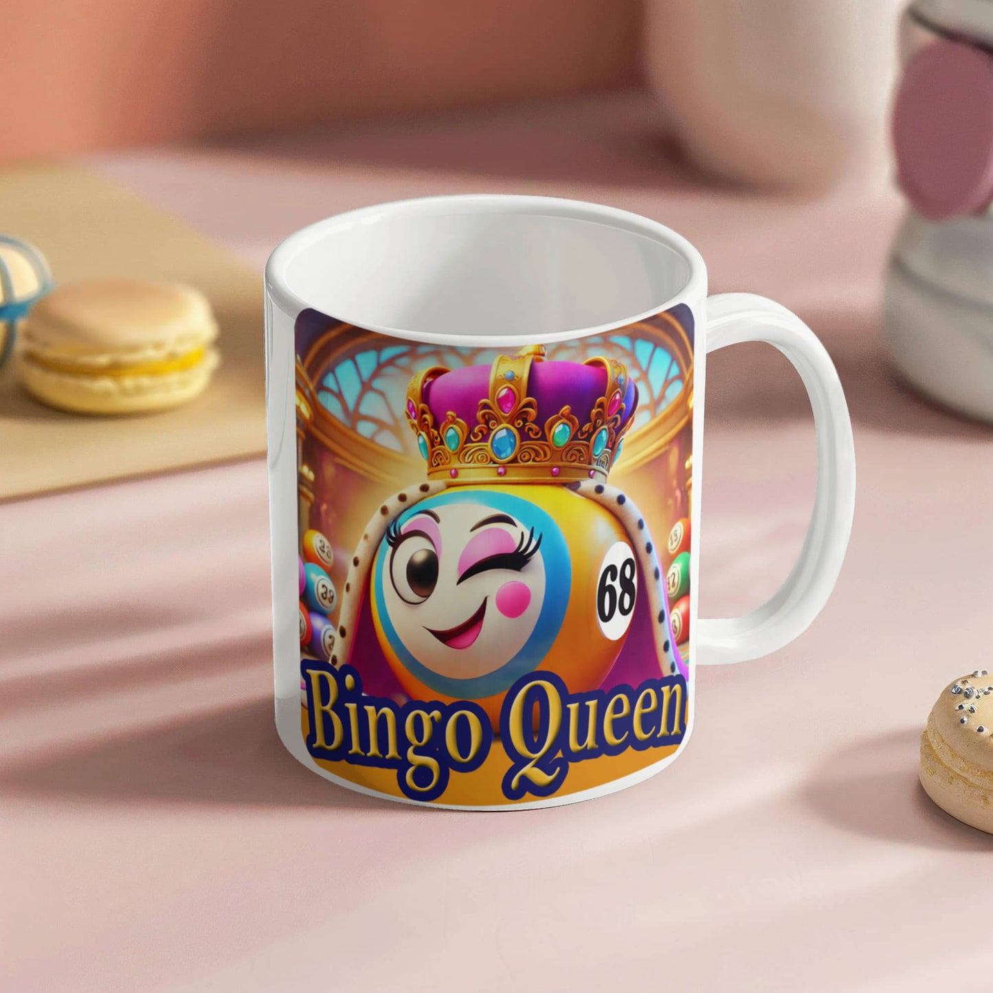 Bingo Queen - White Ceramic Mug 11oz. & 15oz. - Gift for Her