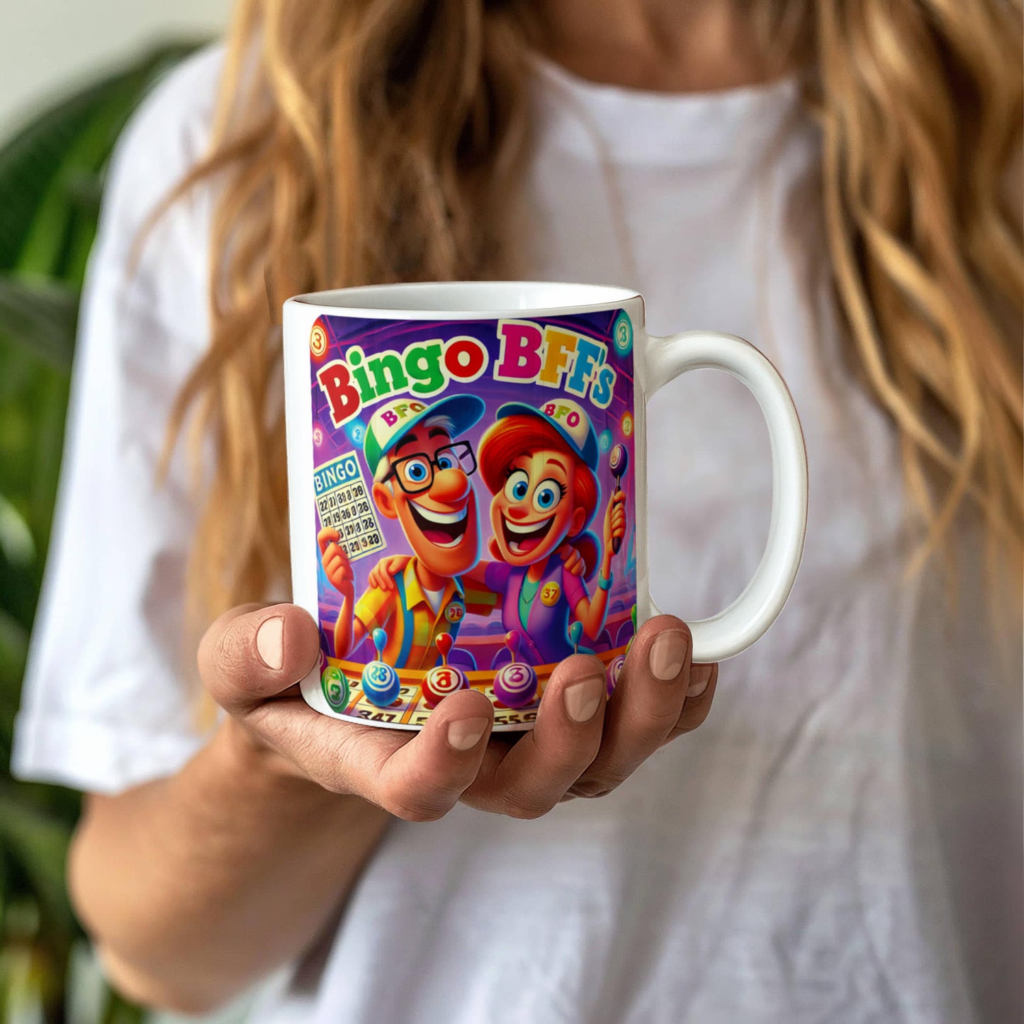 Bingo BFFS 1 - White Ceramic Mug 11oz. & 15oz. - Gift for Her - Gift for Him