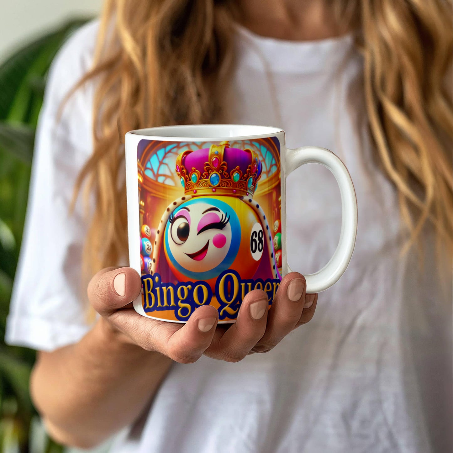 Bingo Queen - White Ceramic Mug 11oz. & 15oz. - Gift for Her