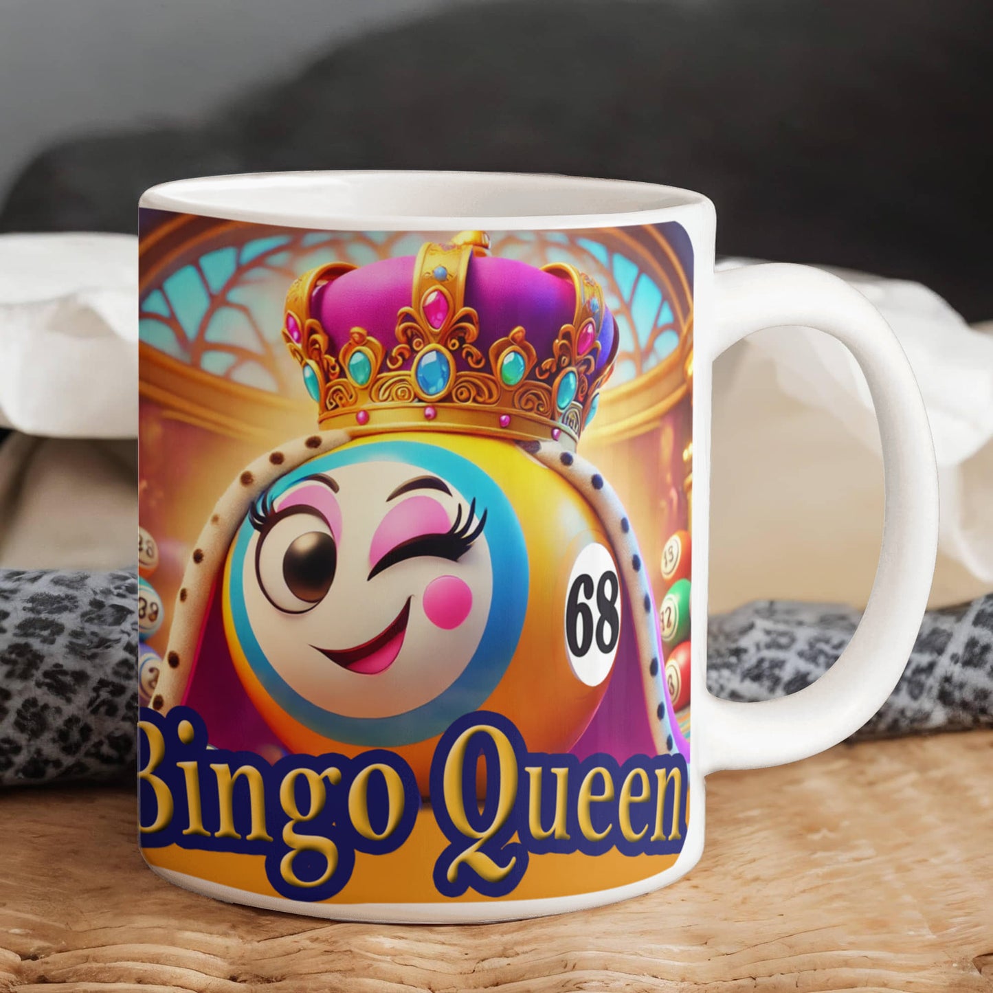 Bingo Queen - White Ceramic Mug 11oz. & 15oz. - Gift for Her