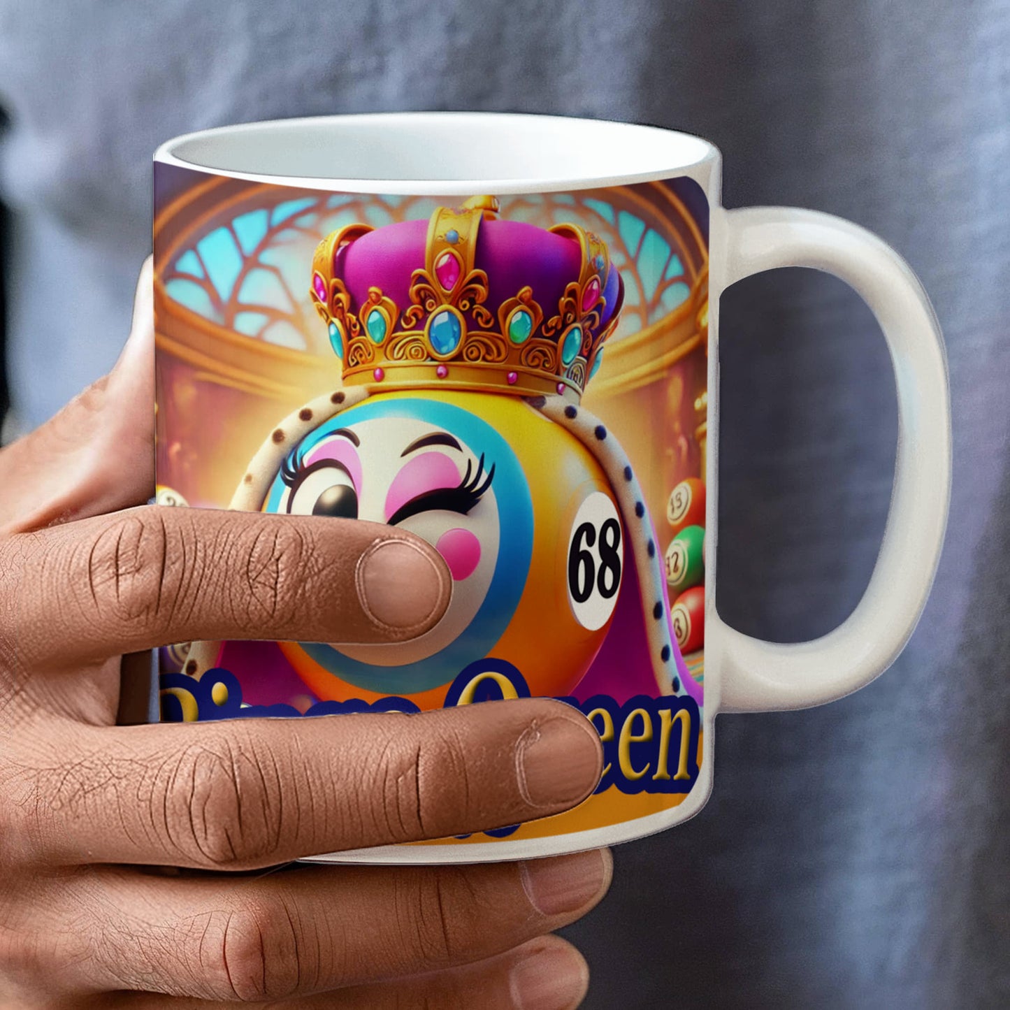 Bingo Queen - White Ceramic Mug 11oz. & 15oz. - Gift for Her