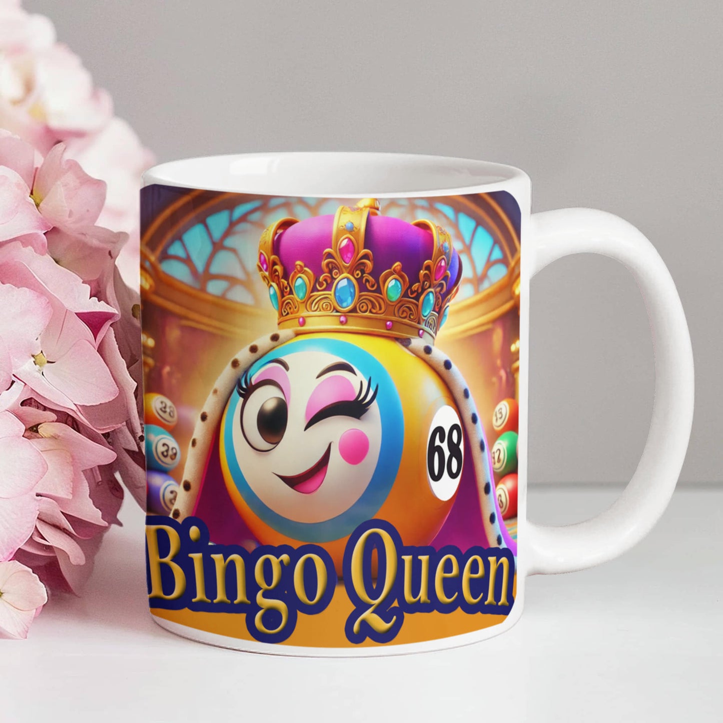 Bingo Queen - White Ceramic Mug 11oz. & 15oz. - Gift for Her
