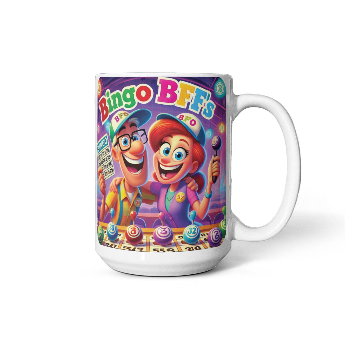 Bingo BFFS 1 - White Ceramic Mug 11oz. & 15oz. - Gift for Her - Gift for Him
