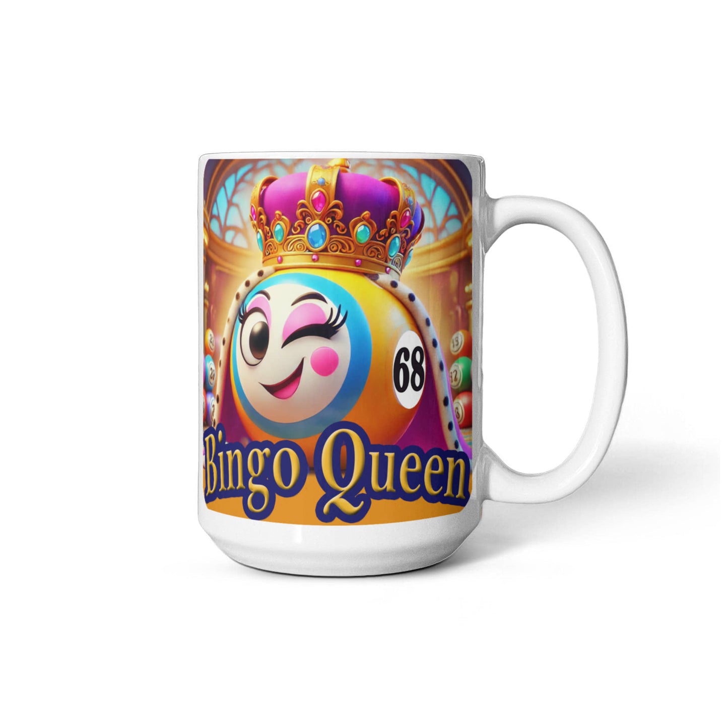 Bingo Queen - White Ceramic Mug 11oz. & 15oz. - Gift for Her