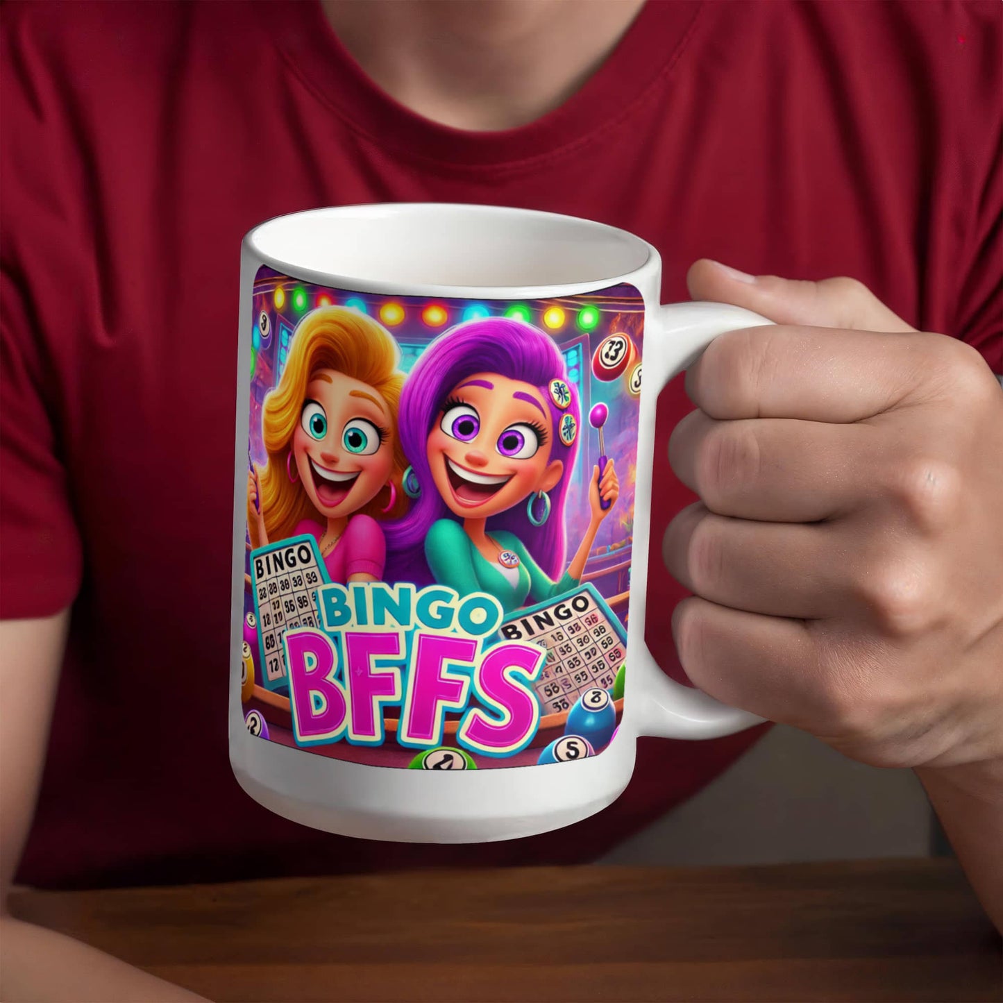 Bingo BFFS 2 - White Ceramic Mug 11oz. & 15oz. - Gift for Her