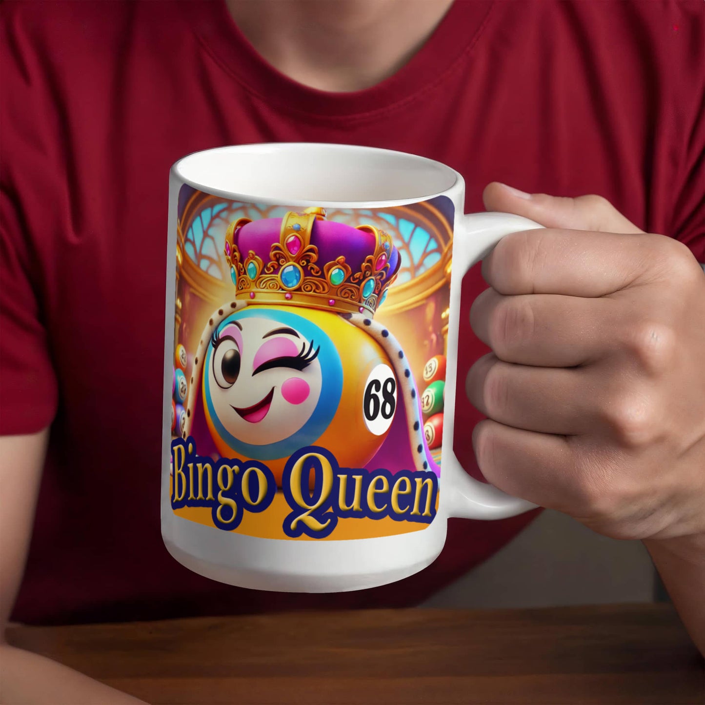 Bingo Queen - White Ceramic Mug 11oz. & 15oz. - Gift for Her