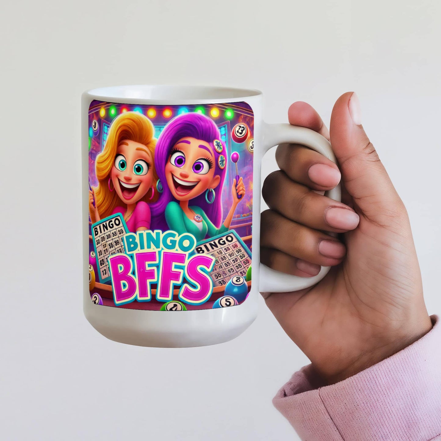 Bingo BFFS 2 - White Ceramic Mug 11oz. & 15oz. - Gift for Her