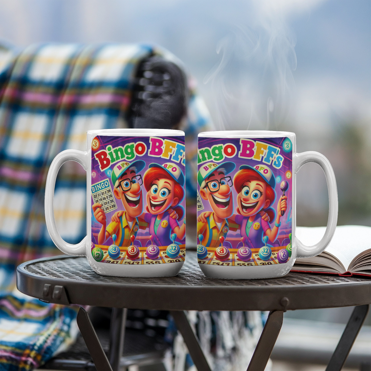 Bingo BFFS 1 - White Ceramic Mug 11oz. & 15oz. - Gift for Her - Gift for Him
