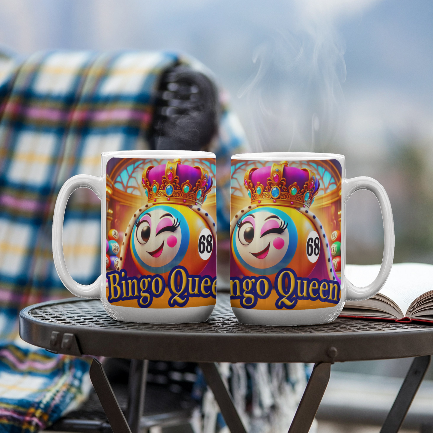 Bingo Queen - White Ceramic Mug 11oz. & 15oz. - Gift for Her