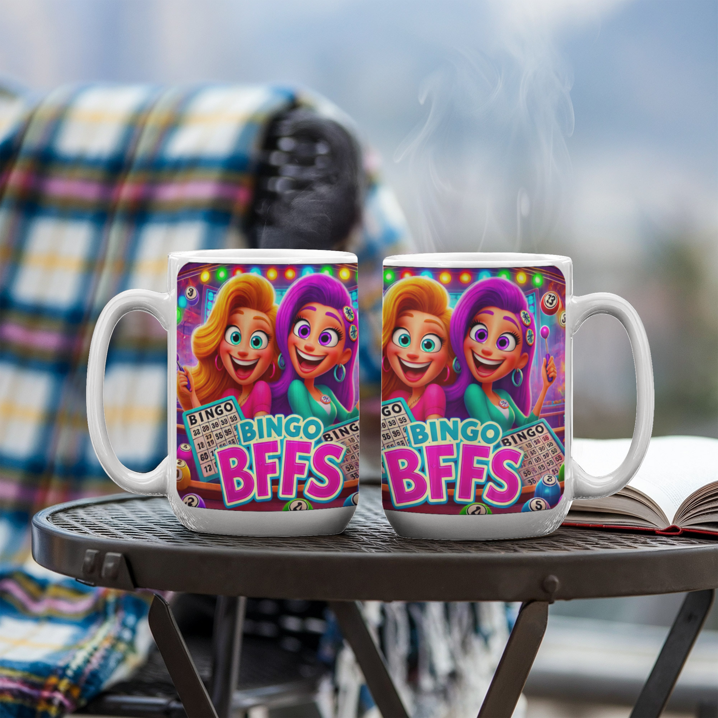 Bingo BFFS 2 - White Ceramic Mug 11oz. & 15oz. - Gift for Her