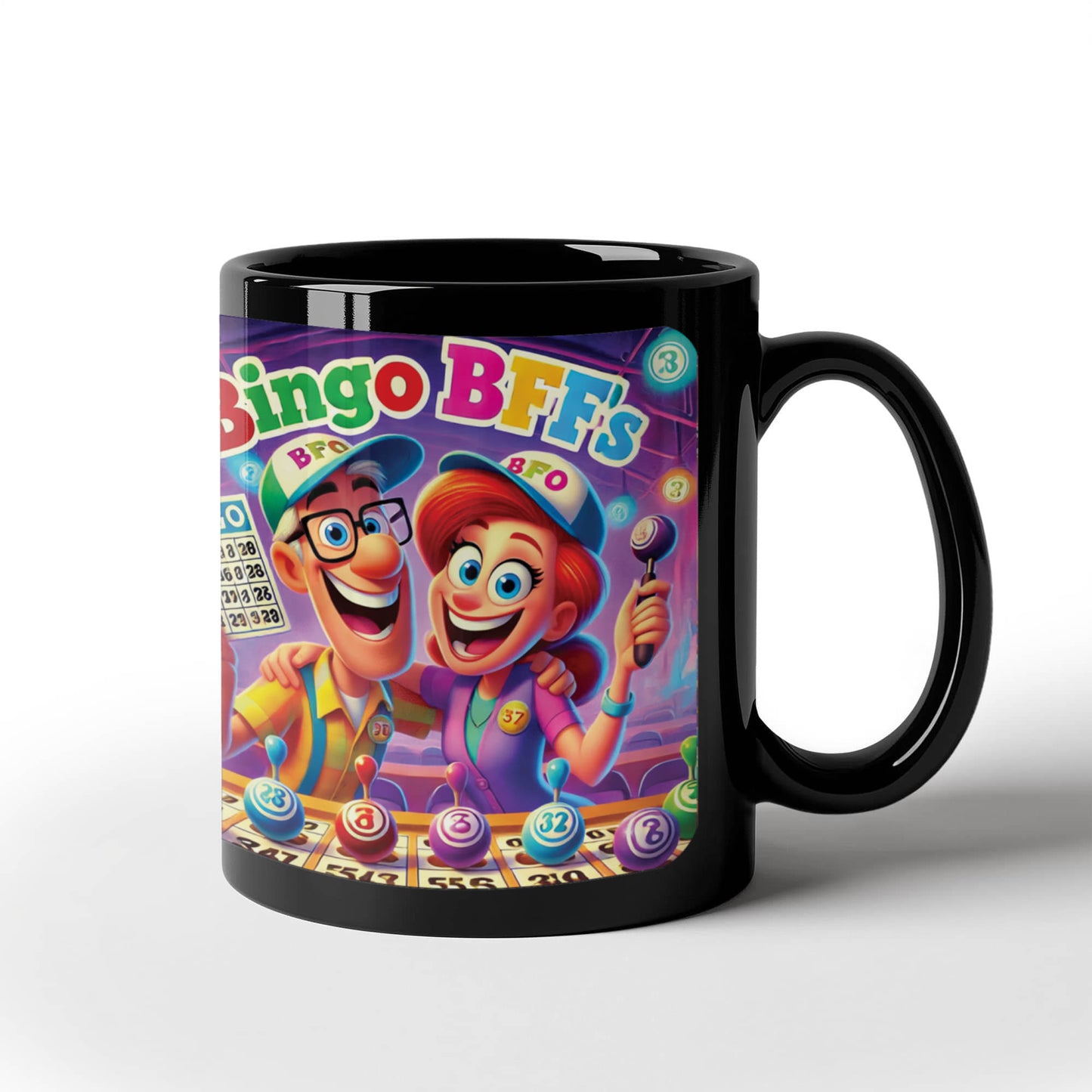 Bingo BFFS 1 - Black Ceramic Mug 11oz. & 15oz. - Gift for Her - Gift for Him