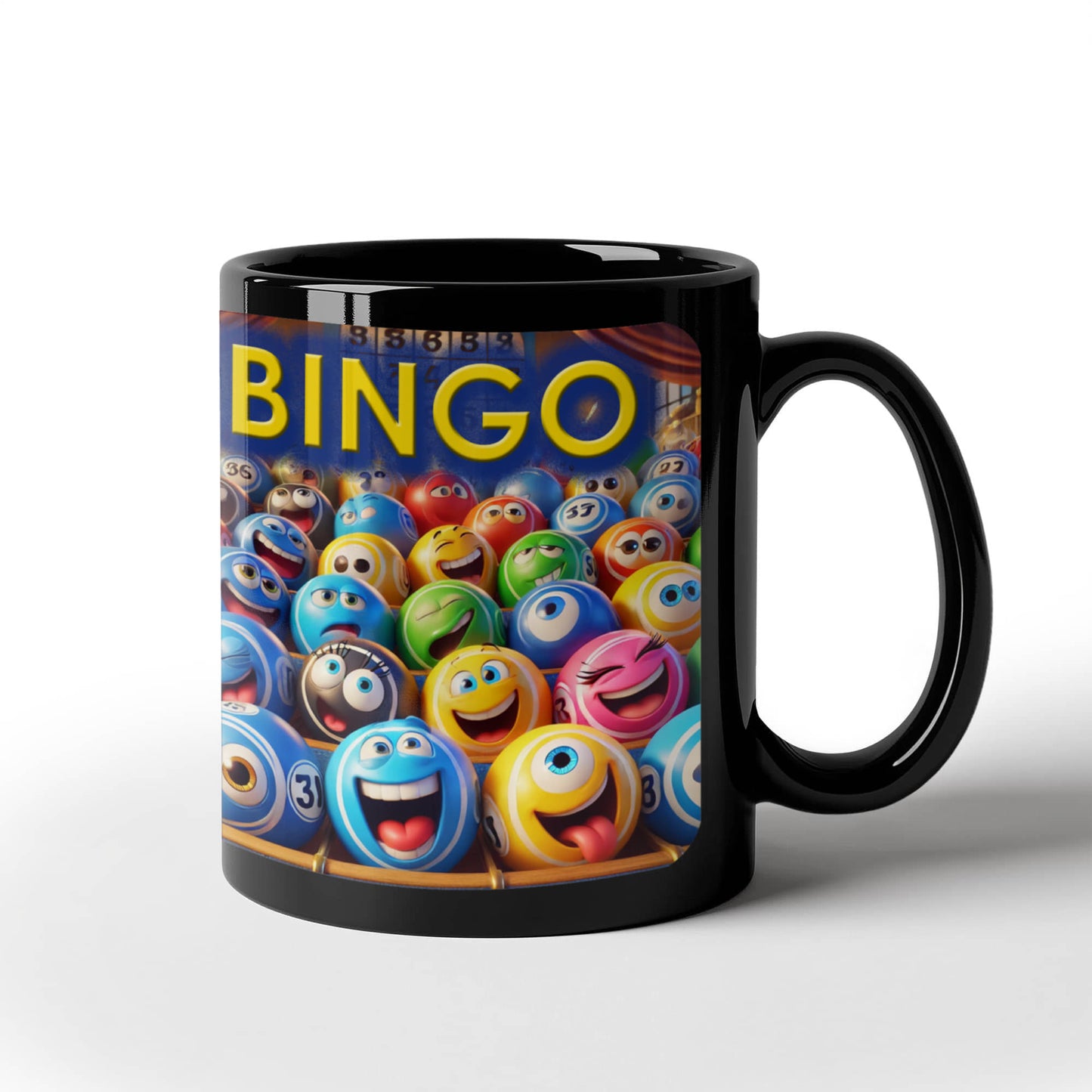 Bingo 01 - Black Ceramic Mug 11oz. & 15oz. - Gift for Her - Gift for Him