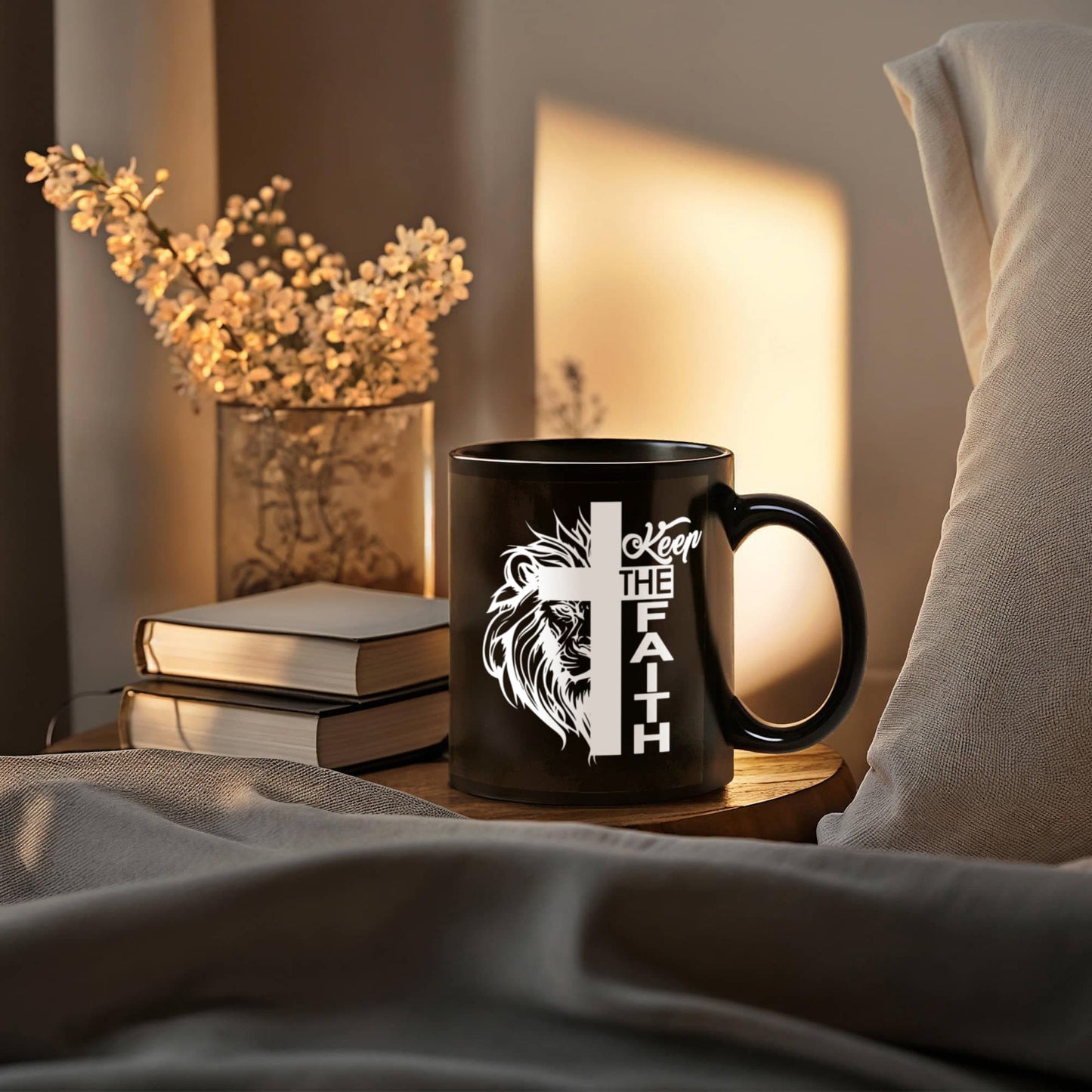 Keep The Faith 02 - Black Ceramic Mug 11oz. & 15oz. - Gift for Her - Gift for Him