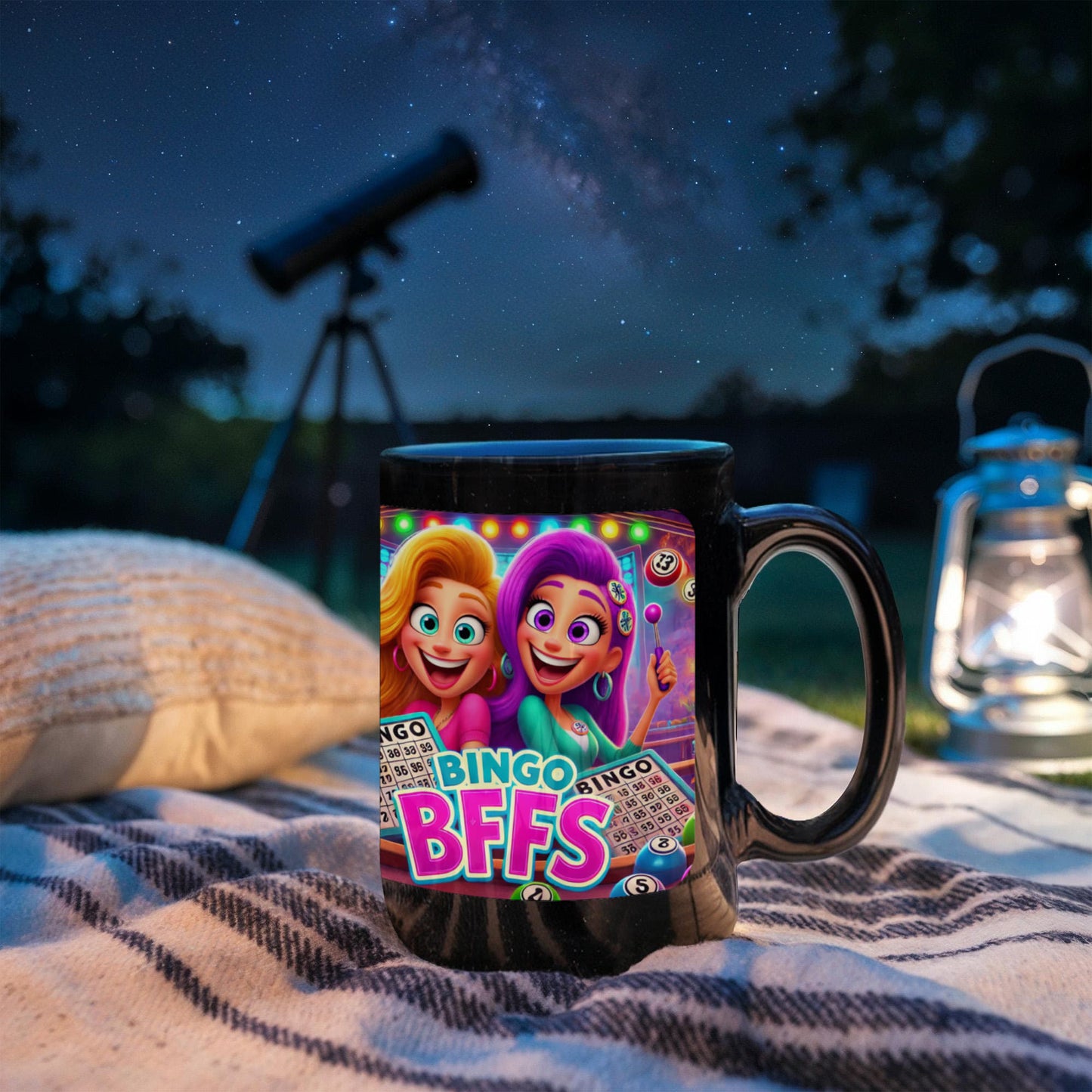 Bingo BFFS 2 - Black Ceramic Mug 11oz. & 15oz. - Gift for Her