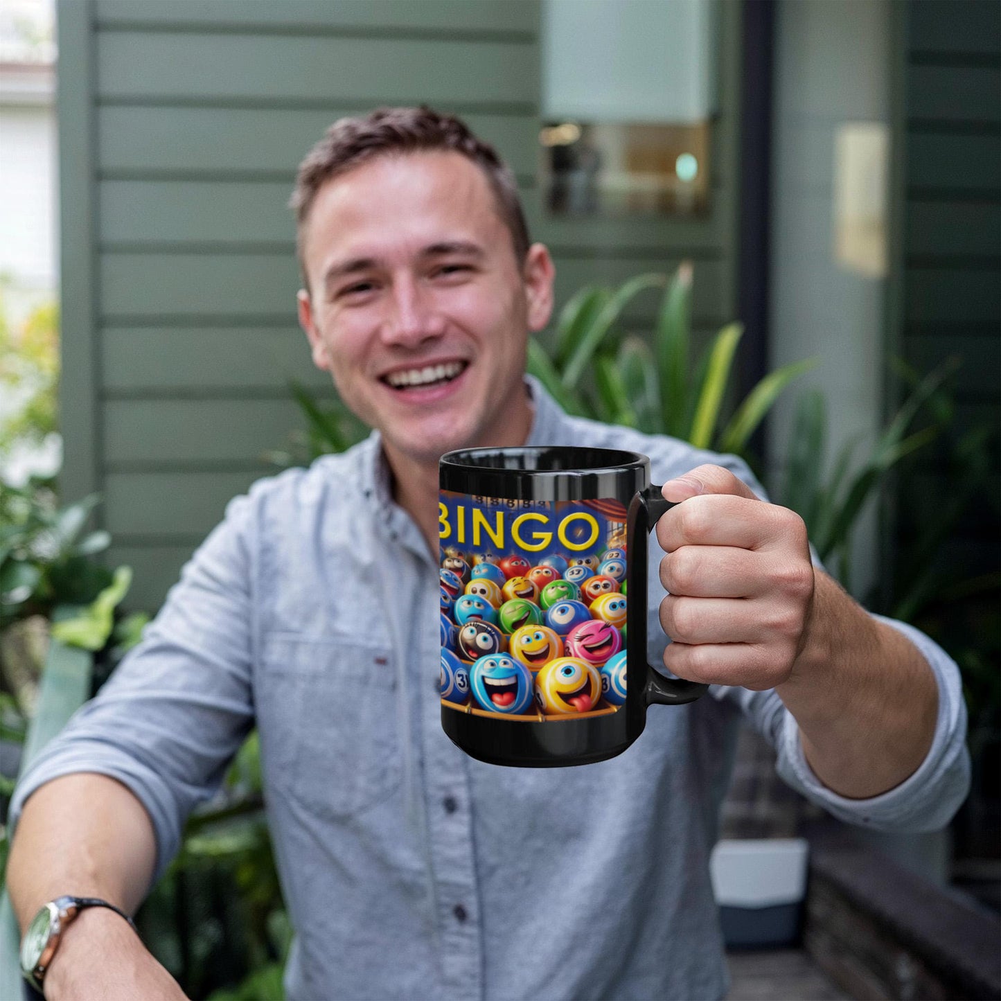 Bingo 01 - Black Ceramic Mug 11oz. & 15oz. - Gift for Her - Gift for Him