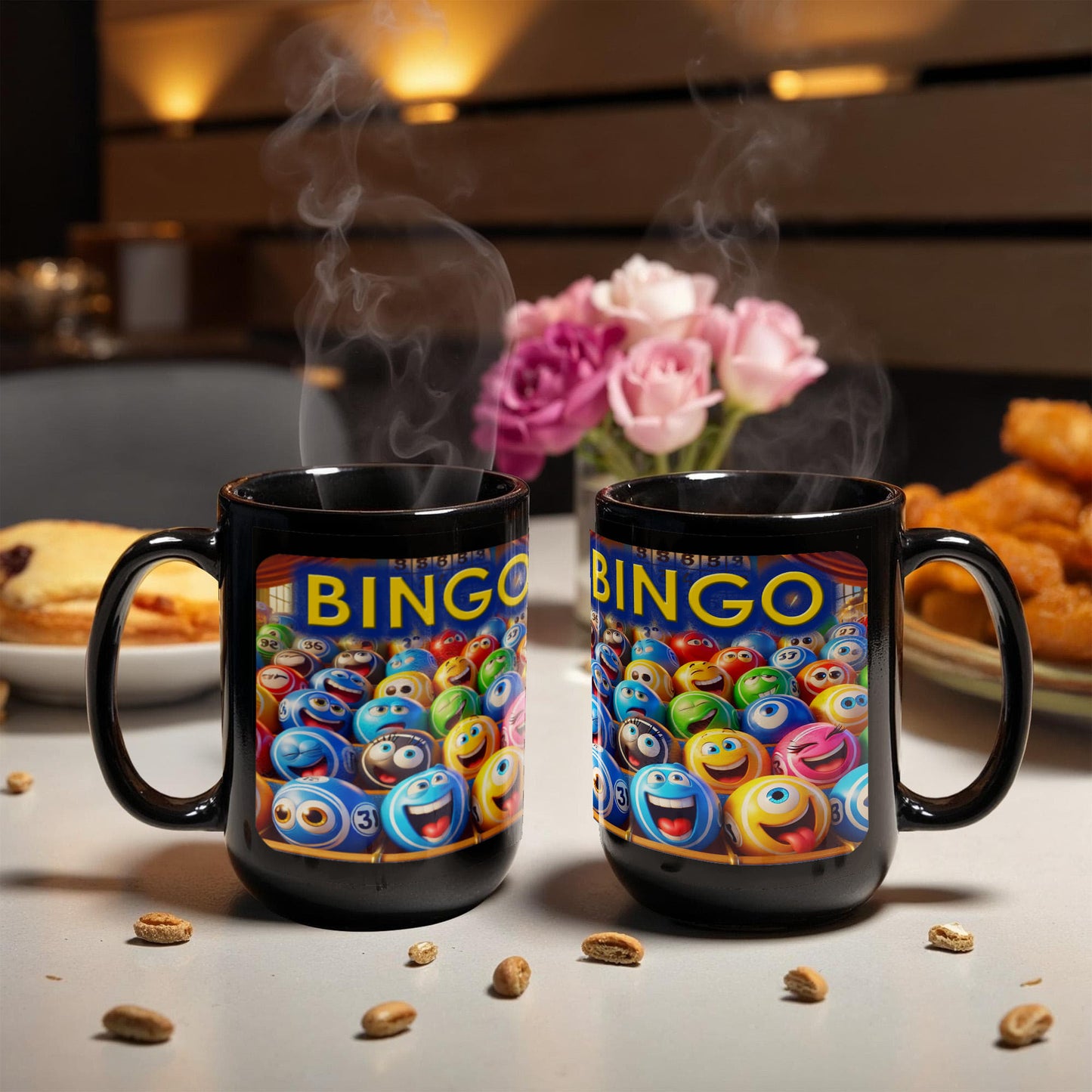 Bingo 01 - Black Ceramic Mug 11oz. & 15oz. - Gift for Her - Gift for Him