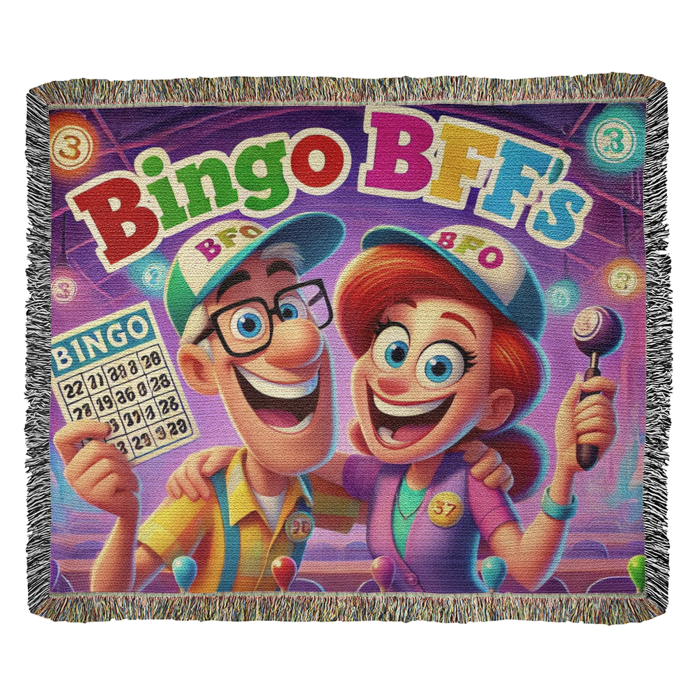 Bingo BFFS 1 - Photo Heirloom Woven Blanket (Landscape) - Gift for Her - Gift for Him