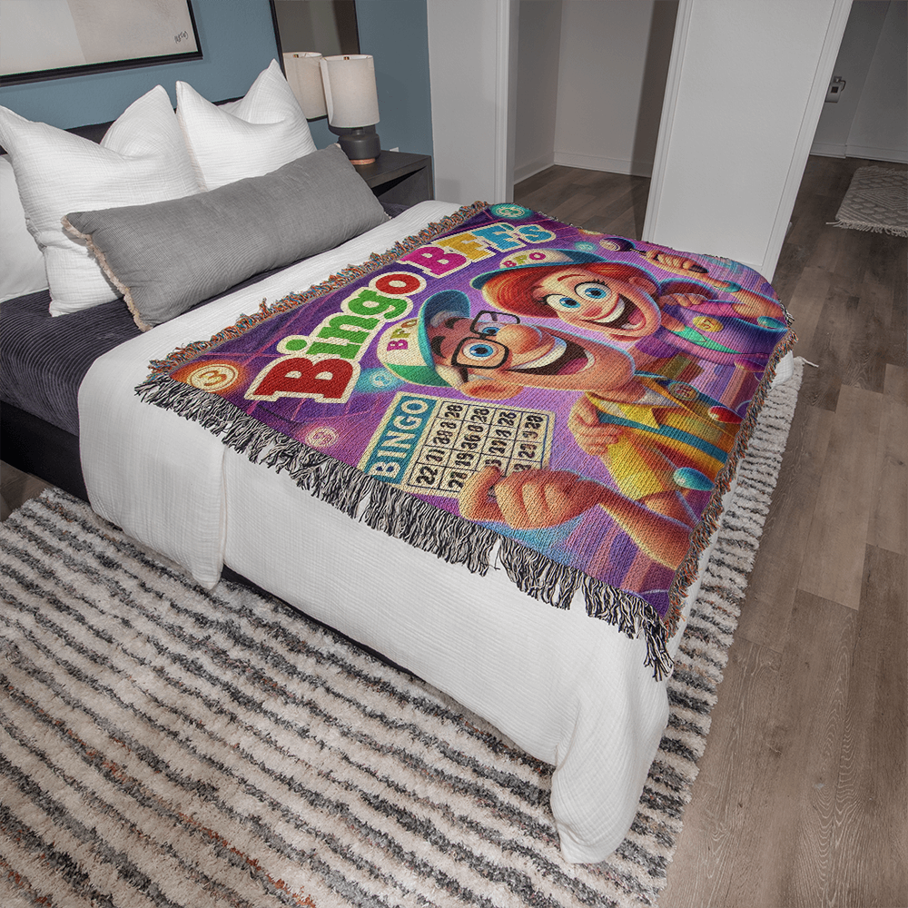 Bingo BFFS 1 - Photo Heirloom Woven Blanket (Landscape) - Gift for Her - Gift for Him