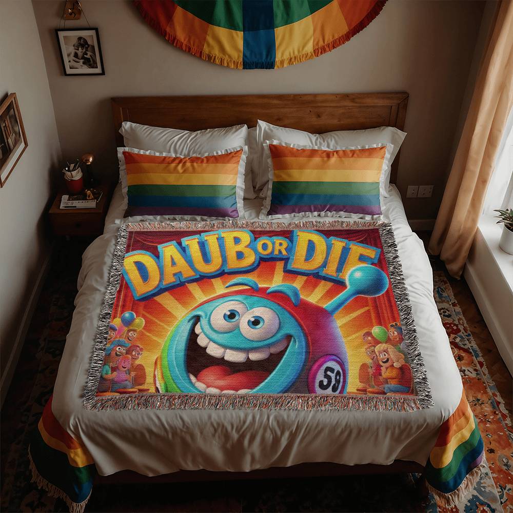 Daub Or Die - Heirloom Artwork Woven Blanket (Landscape) - Gift for Her - Gift for Him