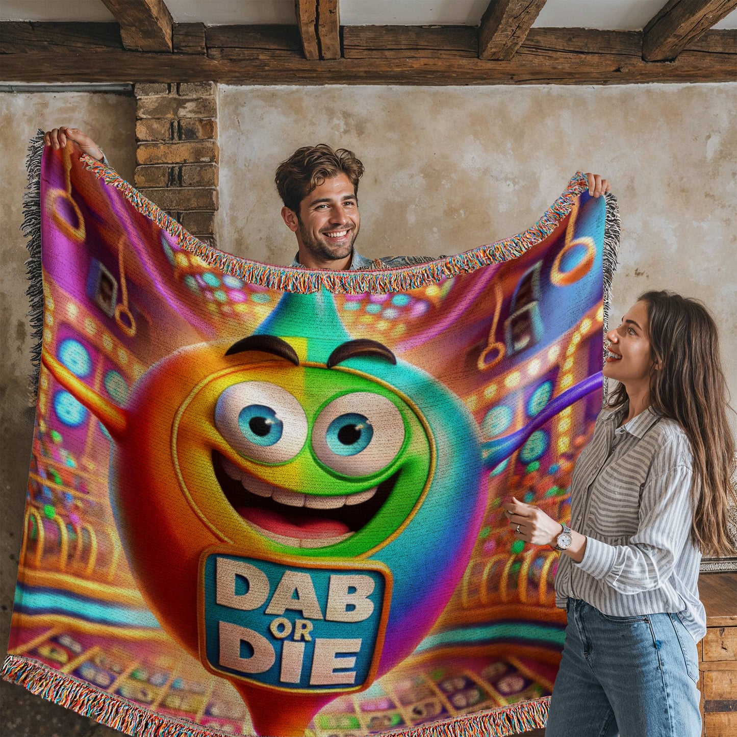 Dab Or Die 02 - Photo Heirloom Woven Blanket (Landscape) - Gift for Her - Gift for Him