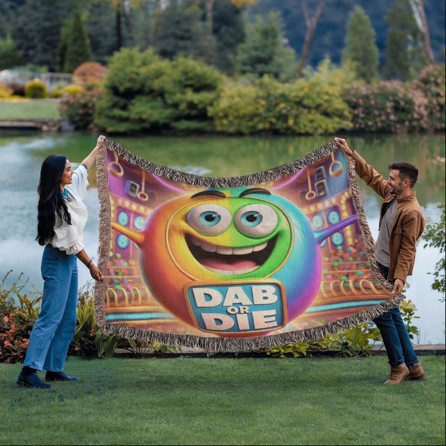 Dab Or Die 02 - Photo Heirloom Woven Blanket (Landscape) - Gift for Her - Gift for Him