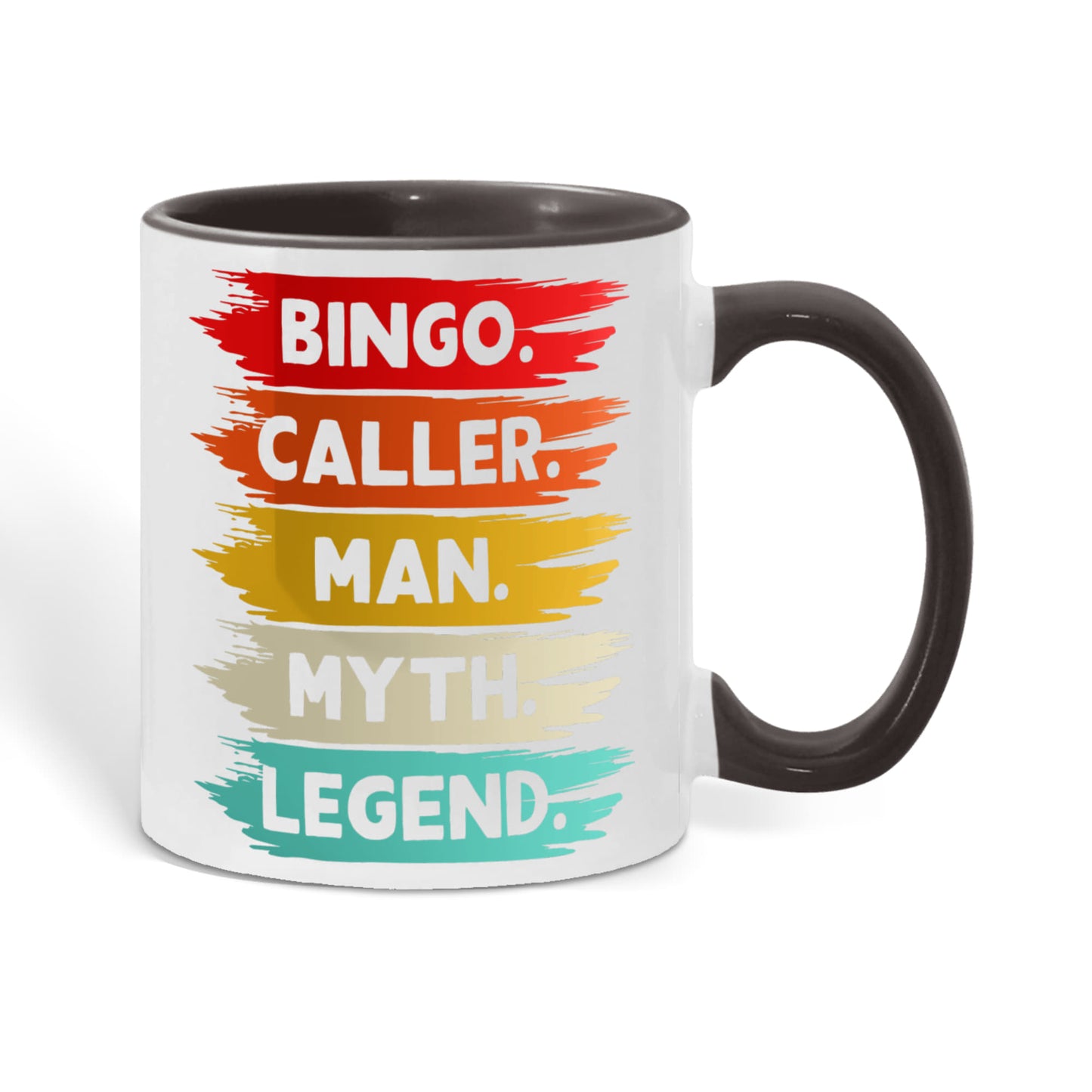 Bingo. Caller. Man. Myth. Legend.- Color Accent Mug - Gift for Him