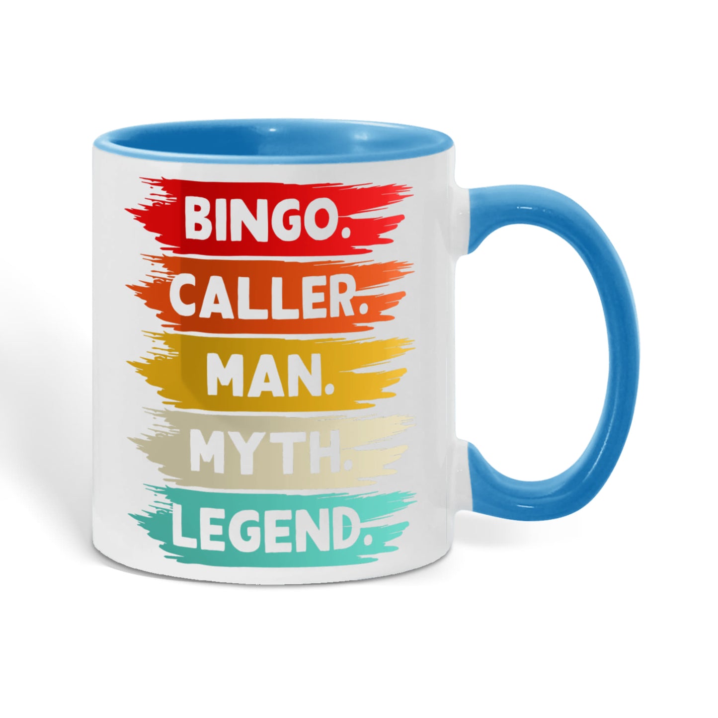 Bingo. Caller. Man. Myth. Legend.- Color Accent Mug - Gift for Him