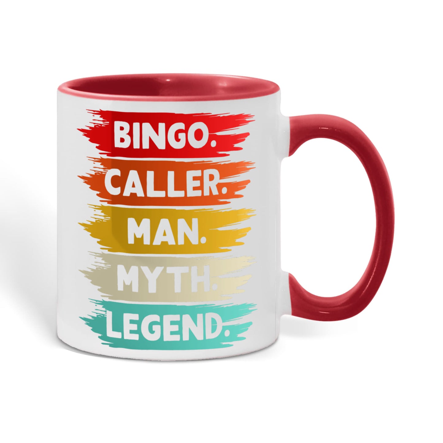 Bingo. Caller. Man. Myth. Legend.- Color Accent Mug - Gift for Him