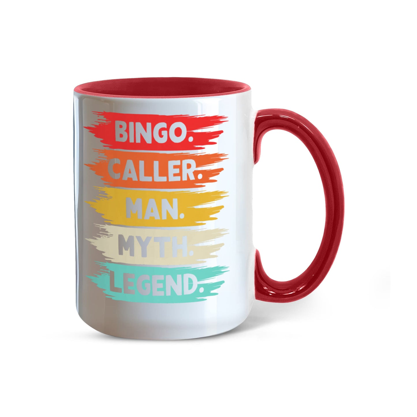 Bingo. Caller. Man. Myth. Legend.- Color Accent Mug - Gift for Him