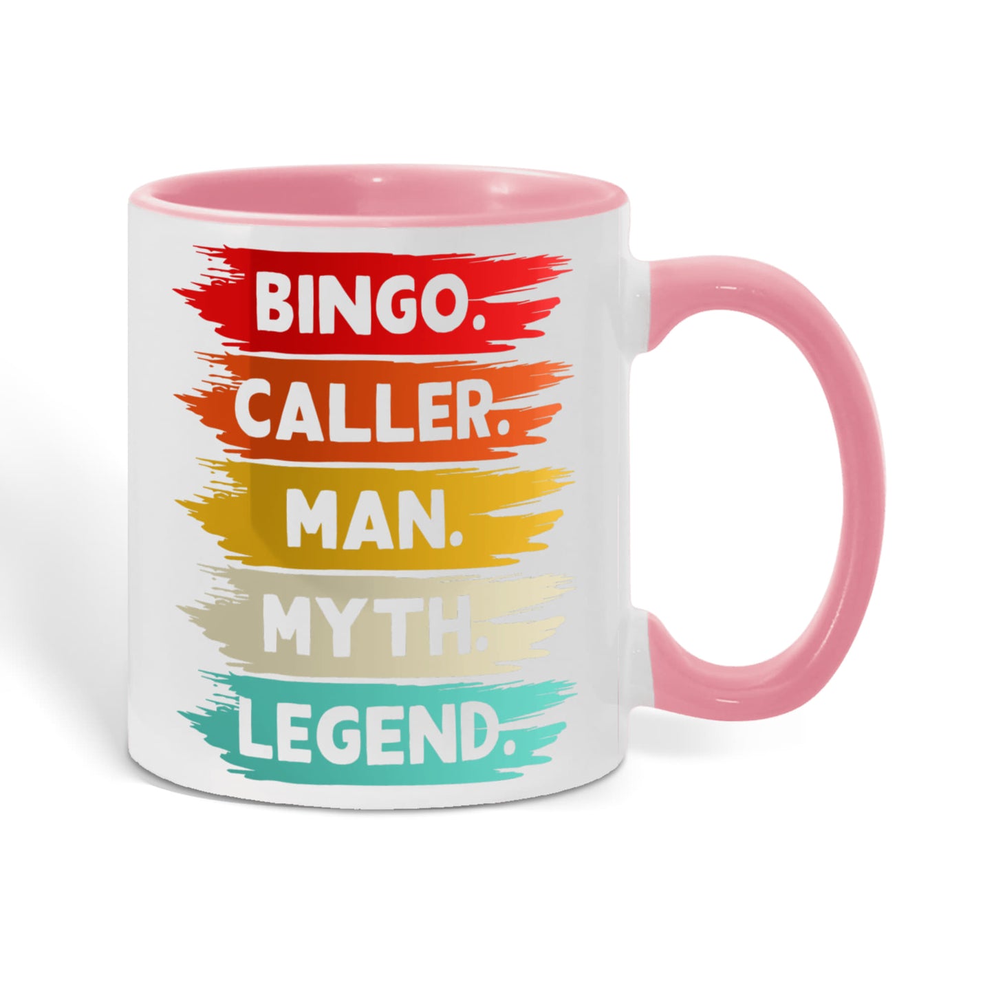 Bingo. Caller. Man. Myth. Legend.- Color Accent Mug - Gift for Him