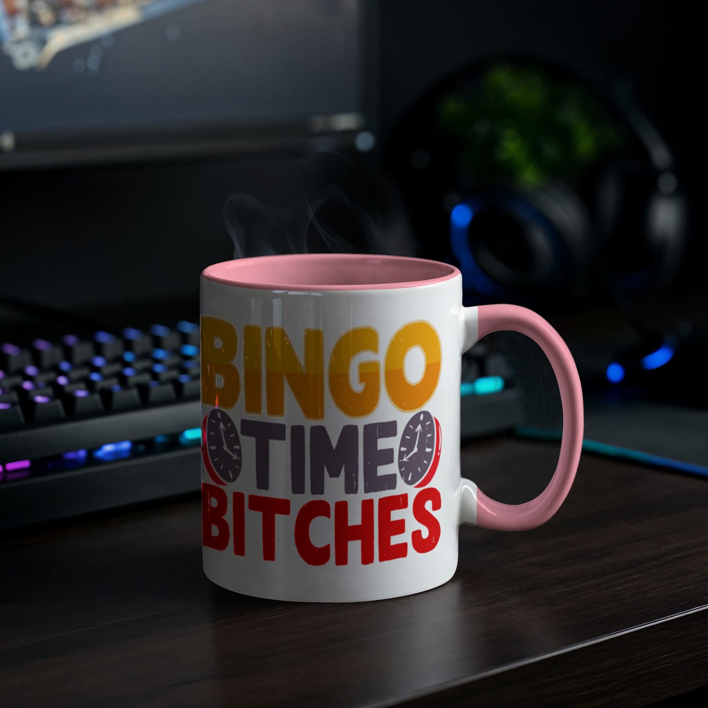 Bingo Time Bitches - Color Accent Mug - Gift for Her