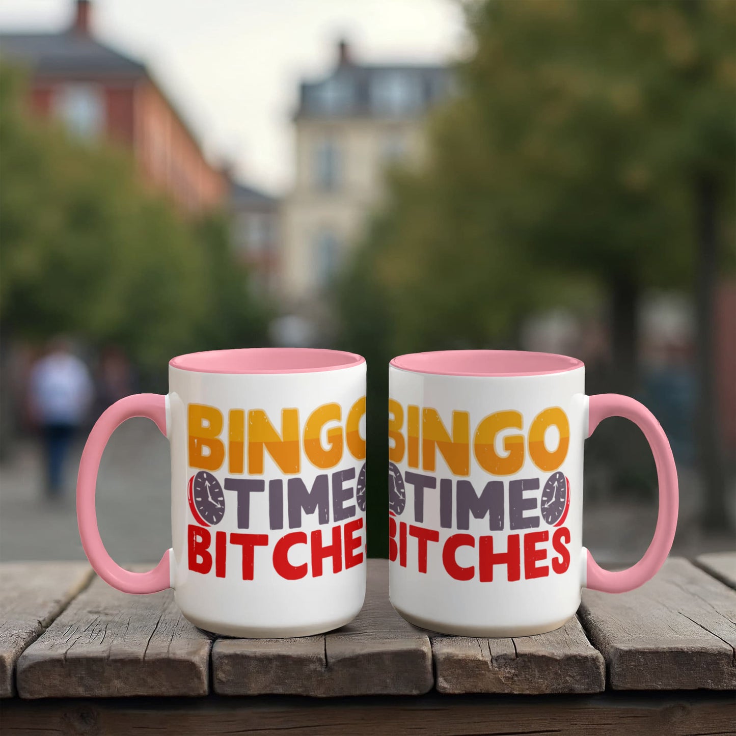 Bingo Time Bitches - Color Accent Mug - Gift for Her