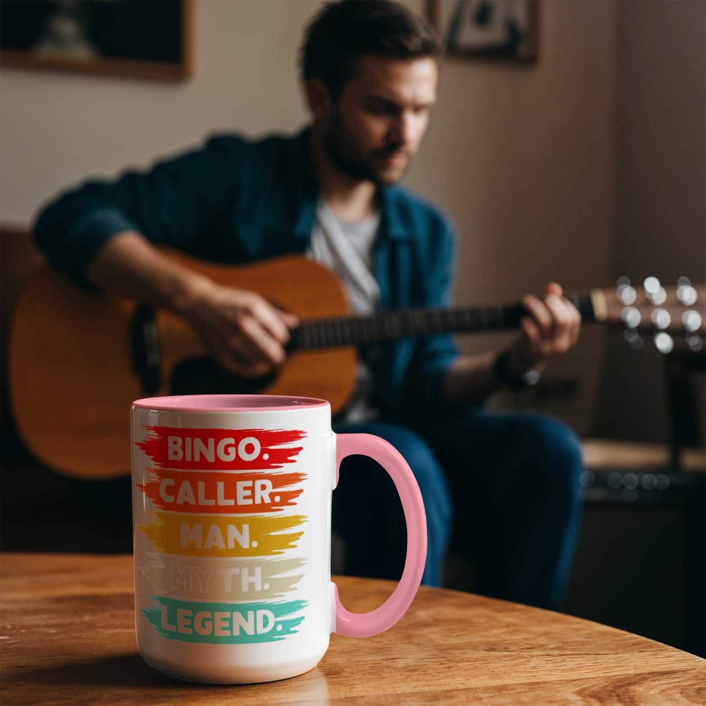 Bingo. Caller. Man. Myth. Legend.- Color Accent Mug - Gift for Him
