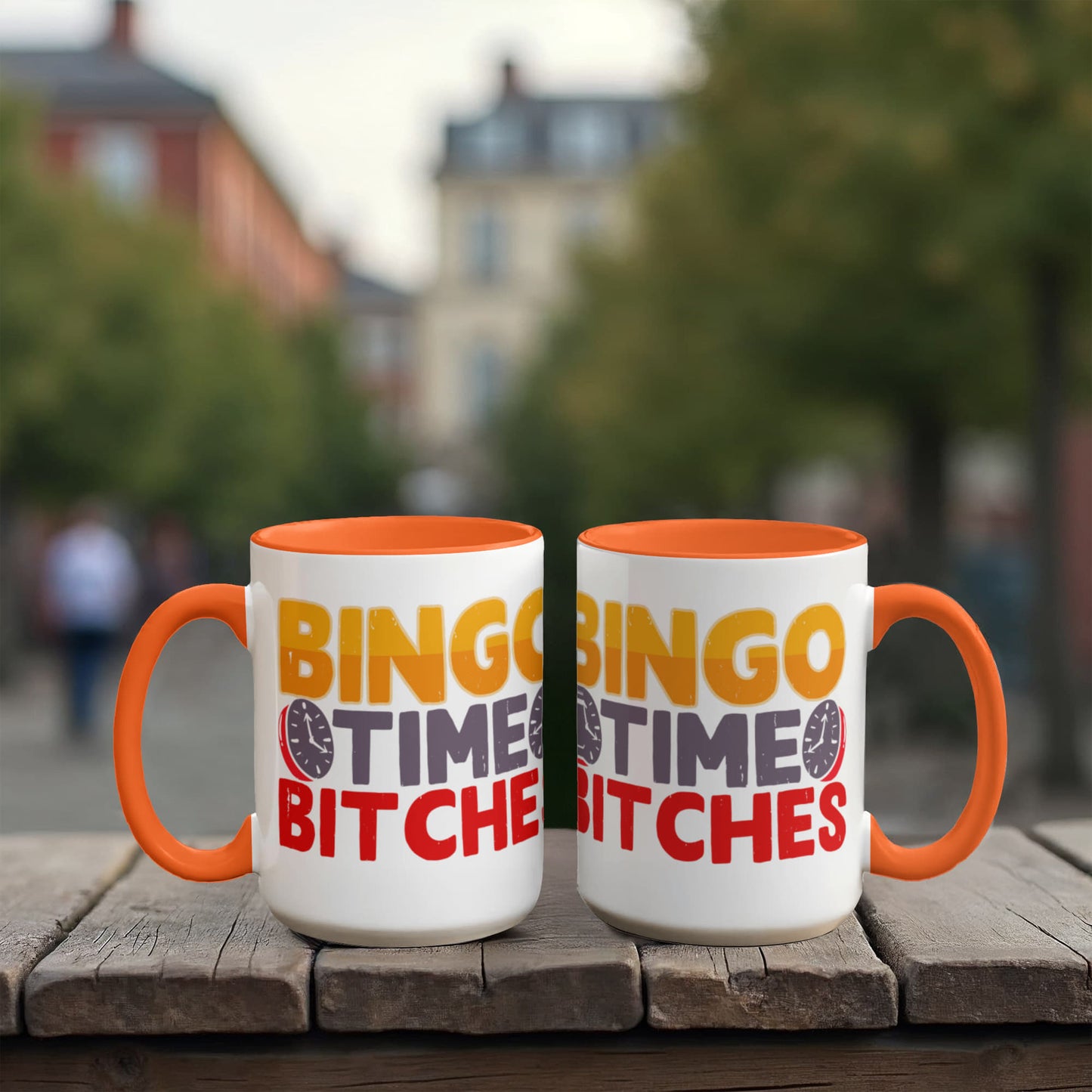 Bingo Time Bitches - Color Accent Mug - Gift for Her