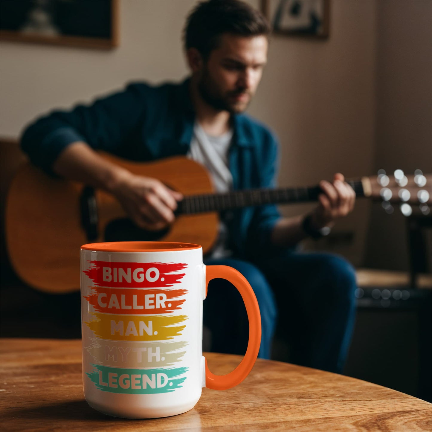 Bingo. Caller. Man. Myth. Legend.- Color Accent Mug - Gift for Him
