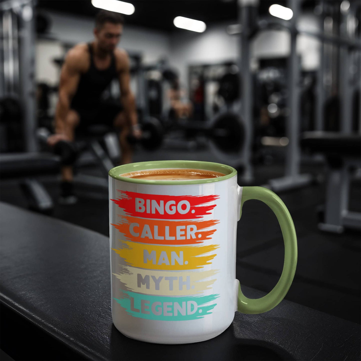 Bingo. Caller. Man. Myth. Legend.- Color Accent Mug - Gift for Him