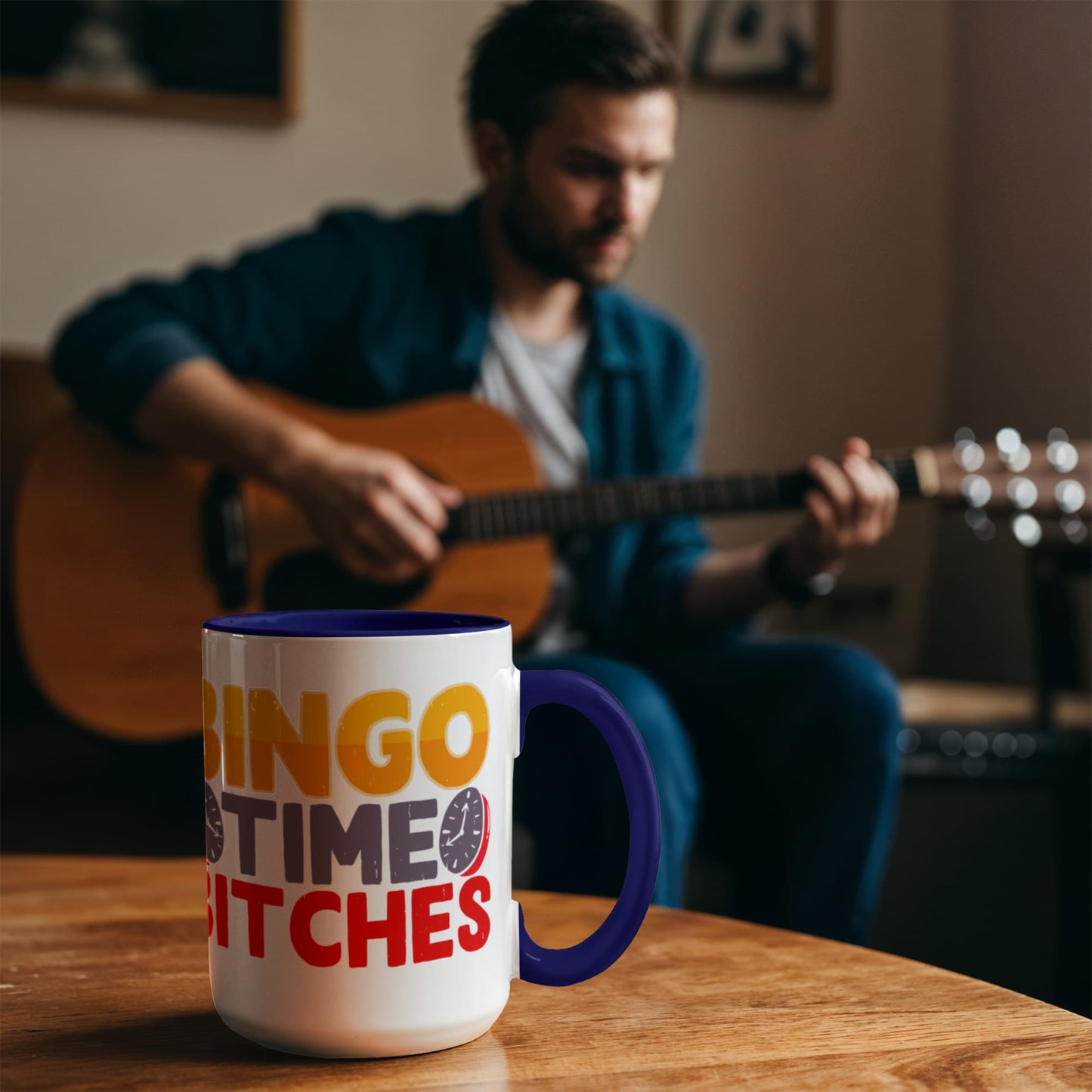 Bingo Time Bitches - Color Accent Mug - Gift for Her