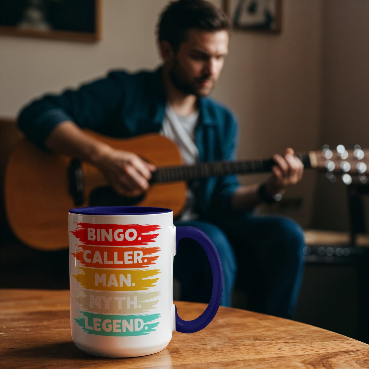 Bingo. Caller. Man. Myth. Legend.- Color Accent Mug - Gift for Him