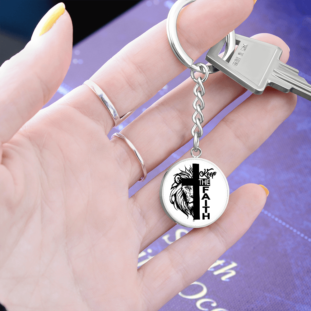 Keep The Faith 02 - Graphic Circle Keychain - Gift for Her - Gift for Him