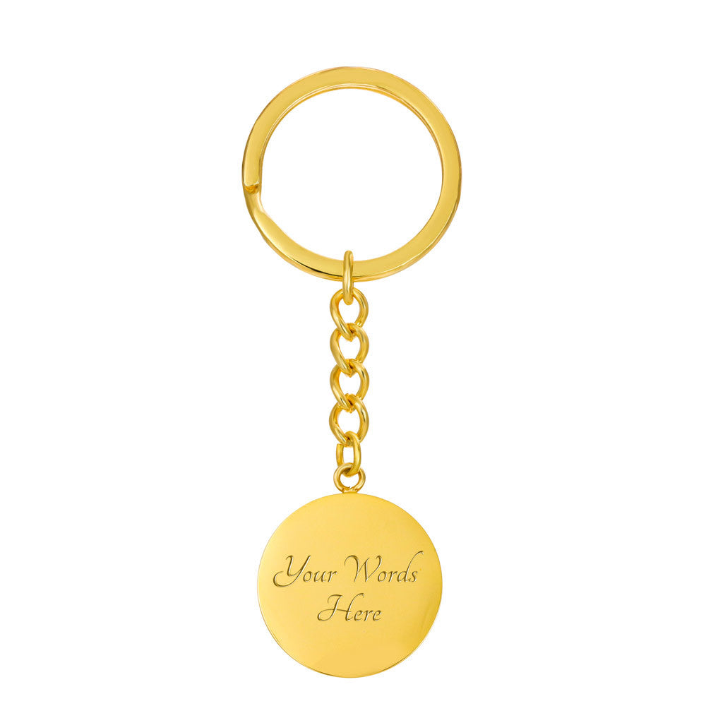 Faith Over Fear (White) - Graphic Circle Keychain - Gift for Her - Gift for Him