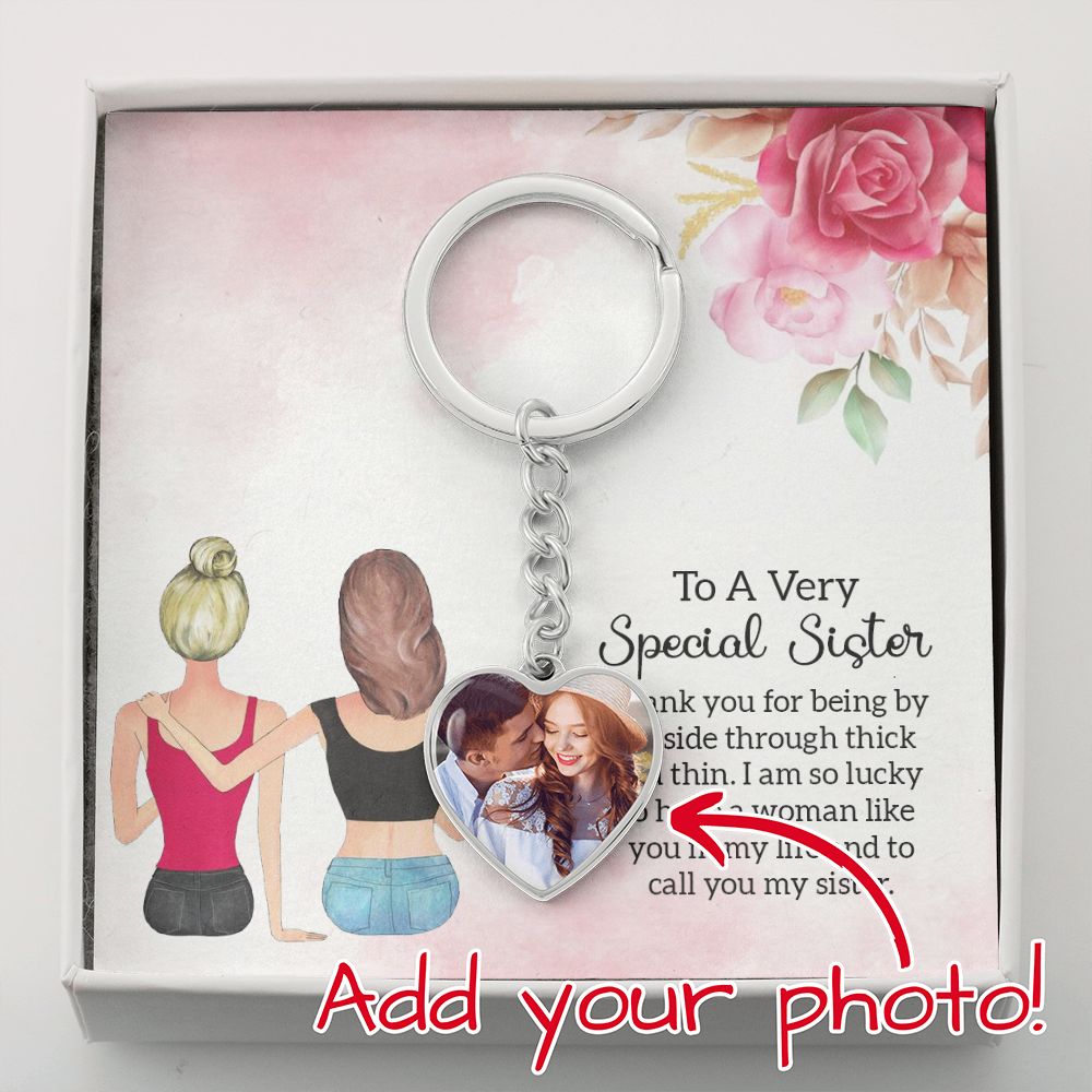 To A Very Special Sister - Heart Photo Keychain - Gift for Sister