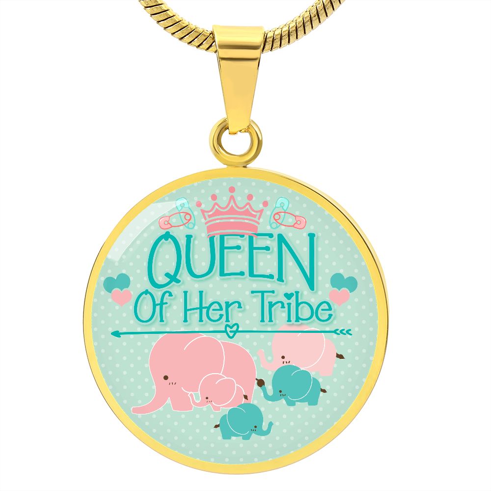 Queen Of Her Tribe - Circle Necklace - Gift for Mom