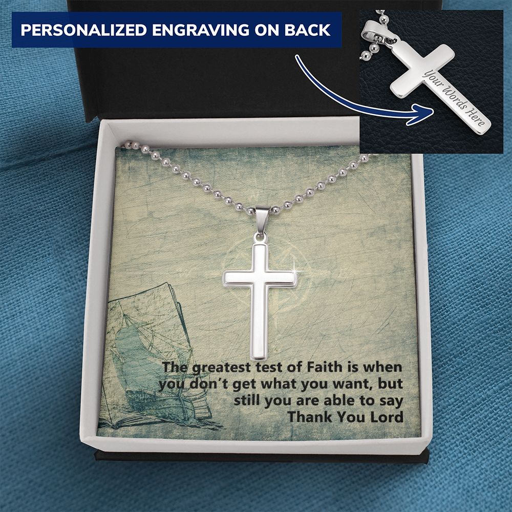 Thank You Lord - Personalized Cross Necklace - Gift for Him - Gift for Her